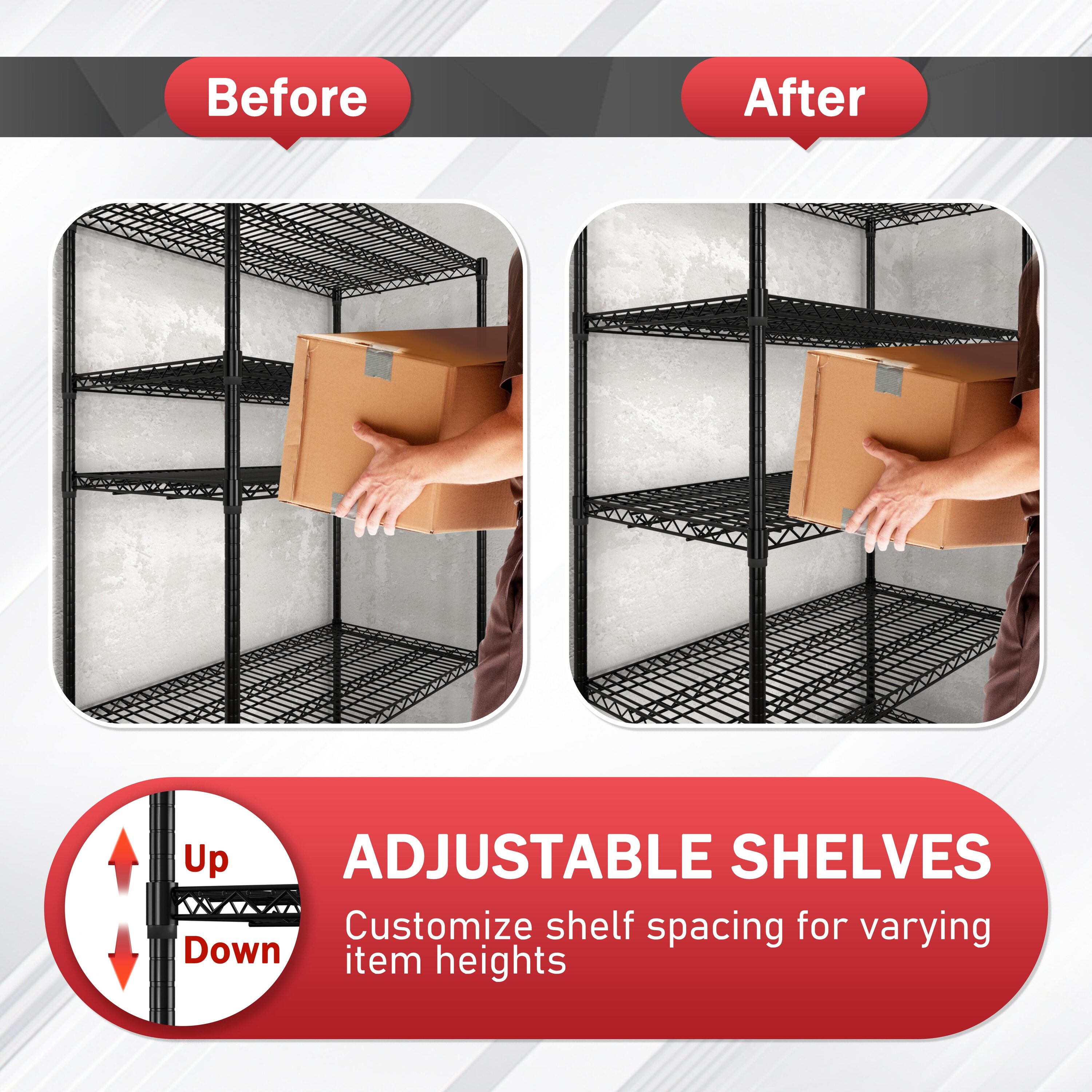VEIKOUS HP-1106-D7-2 Free-Standing-Shelving - View #3