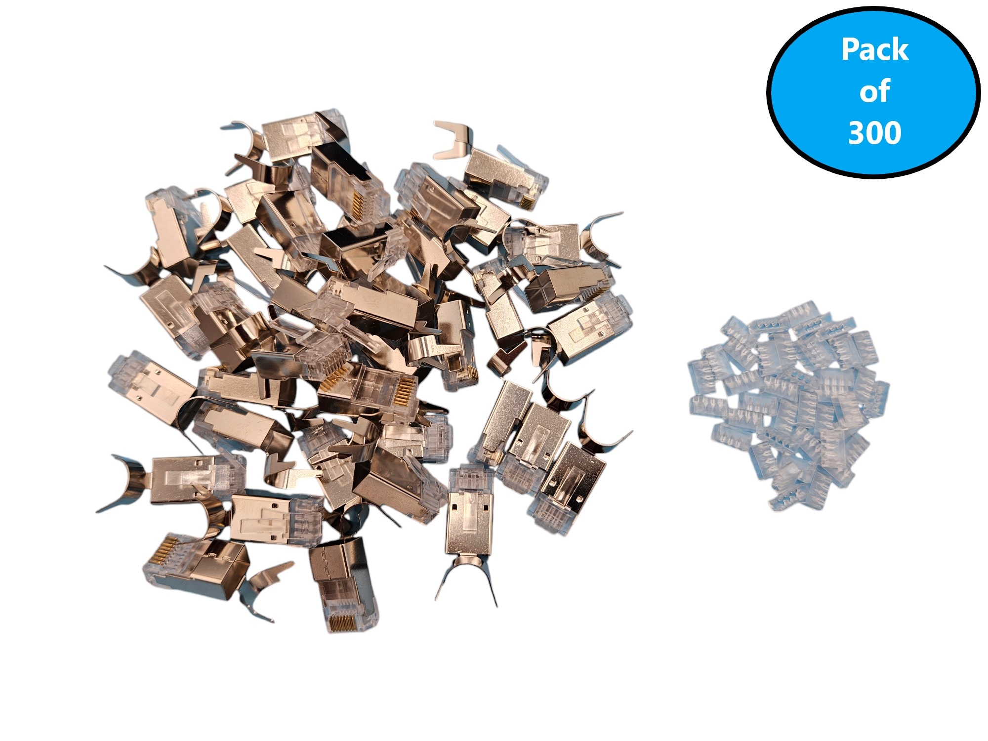 Micro Connectors C20-088L7S-300 300 -Pack Cat7 RJ45 Modular plug