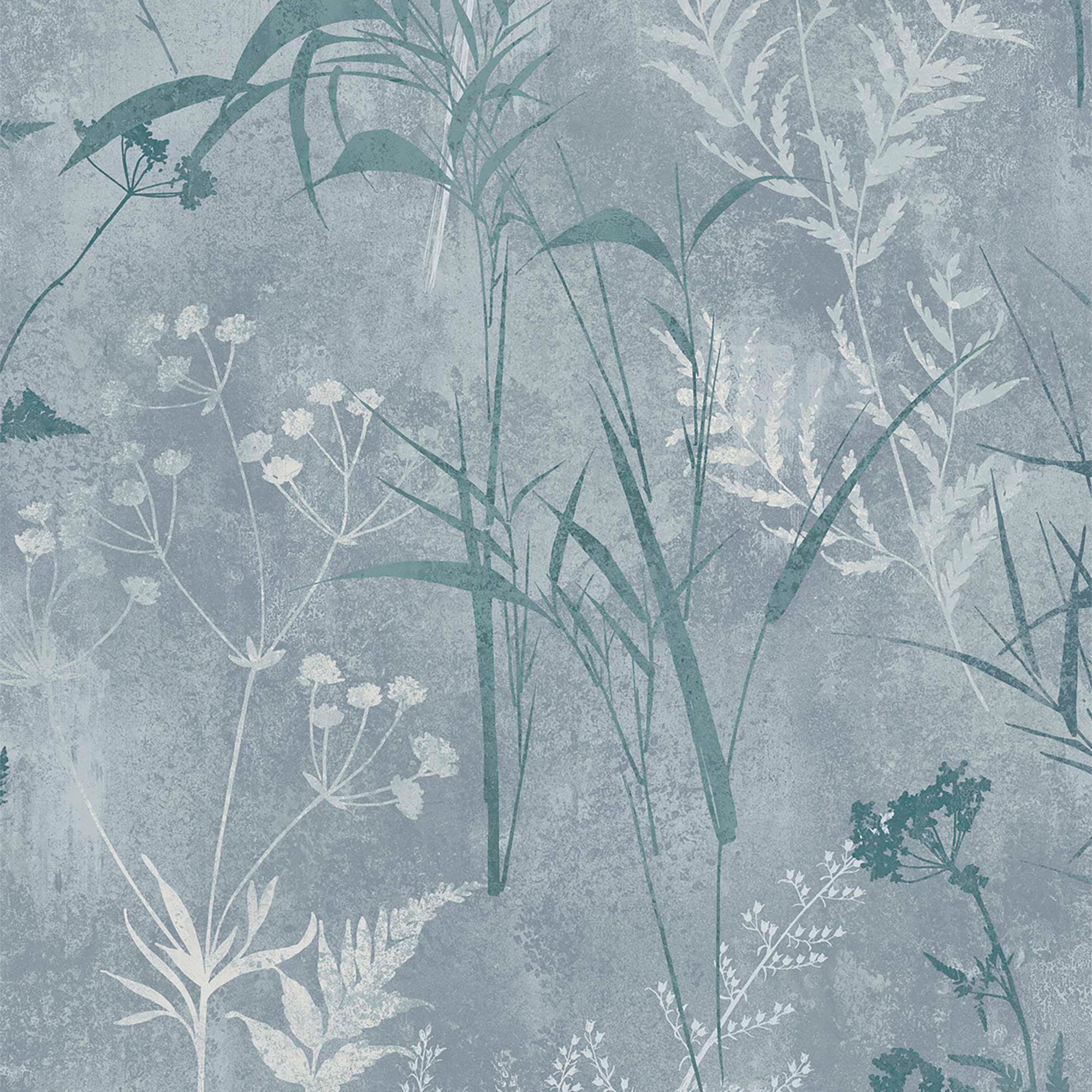 Graham & Brown 115043 56-sq ft Blue Non-woven Floral Unpasted Wallpaper