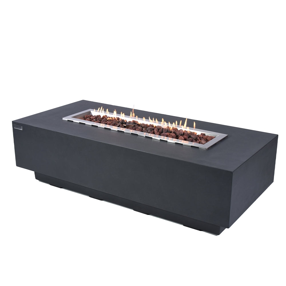 Elementi OFG121DG-NG 60-in W Dark Grey Glass fiber reinforced concrete Rectangle Natural gas Fire pit