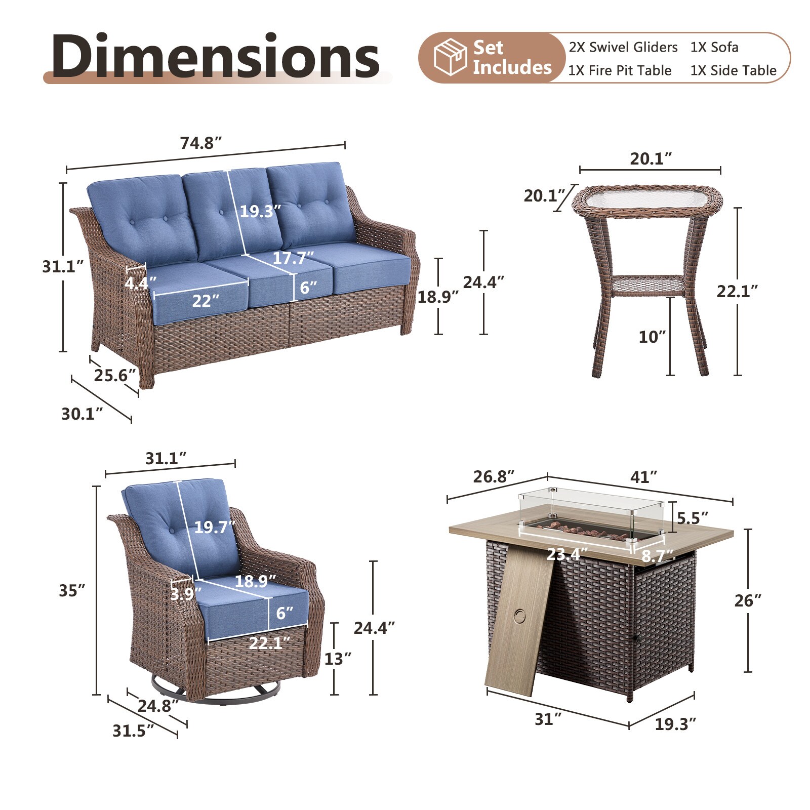 Rilyson FS144CCBR132060-1 Patio-Conversation-Sets - View #15
