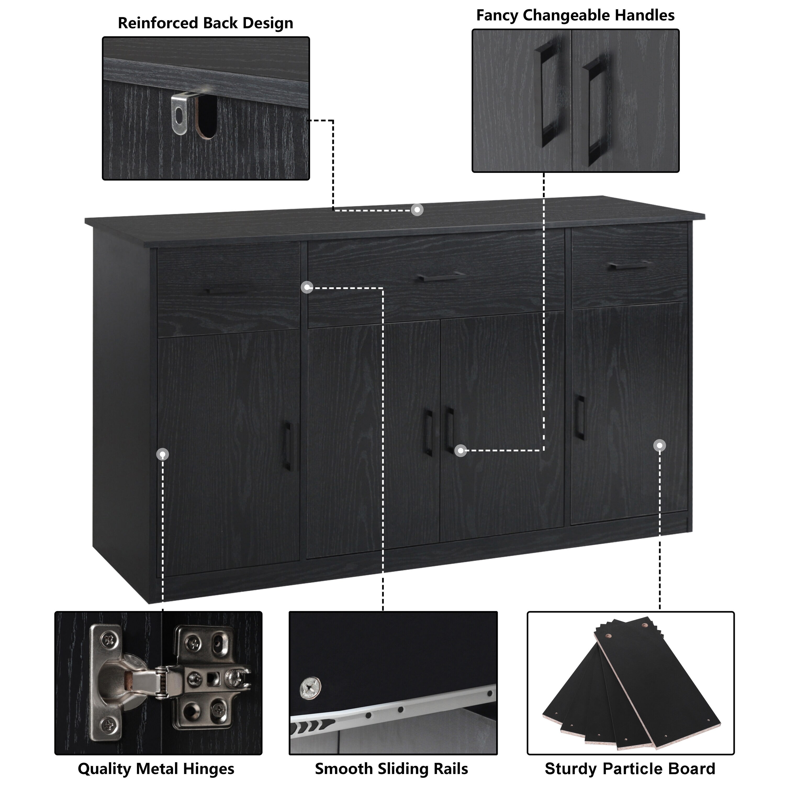 VEIKOUS HP0404-05BK-1 Dining-Kitchen-Storarge - View #6