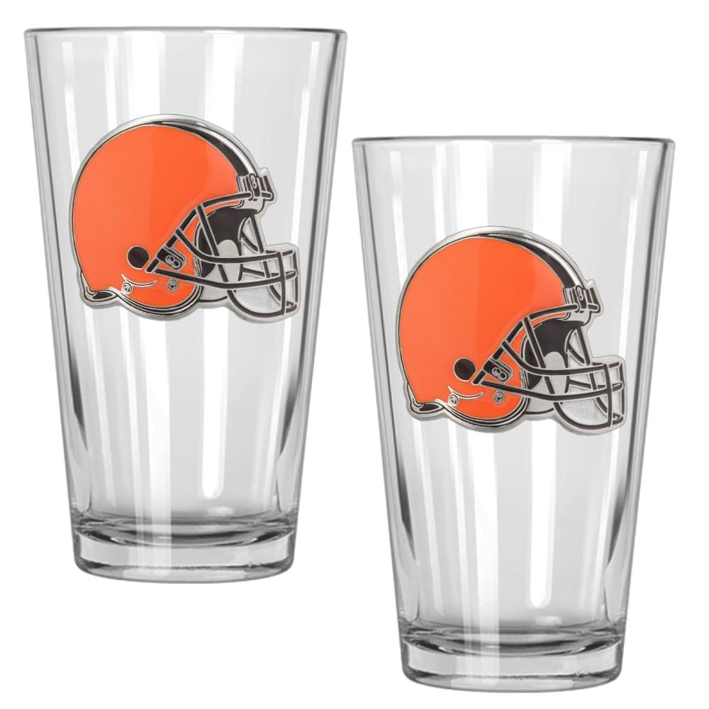 Cleveland Browns 16-Ounce Pint Glass with Embossed Logo 