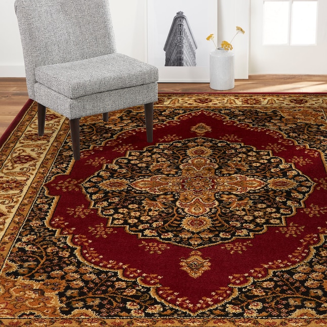 Home Dynamix Royalty Tansy 8 X 10 Red, Memory Foam Rug Pad 5 215 7×9