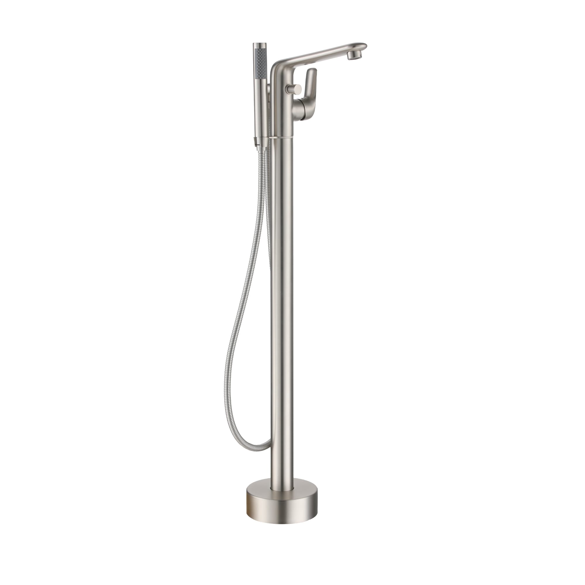 Brushed Nickel Freestanding Bathtub Faucet with Handshower