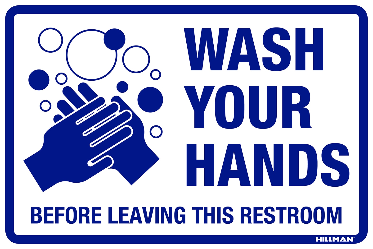 Hillman 839887 8-in Blue House Letter Wash Your Hands