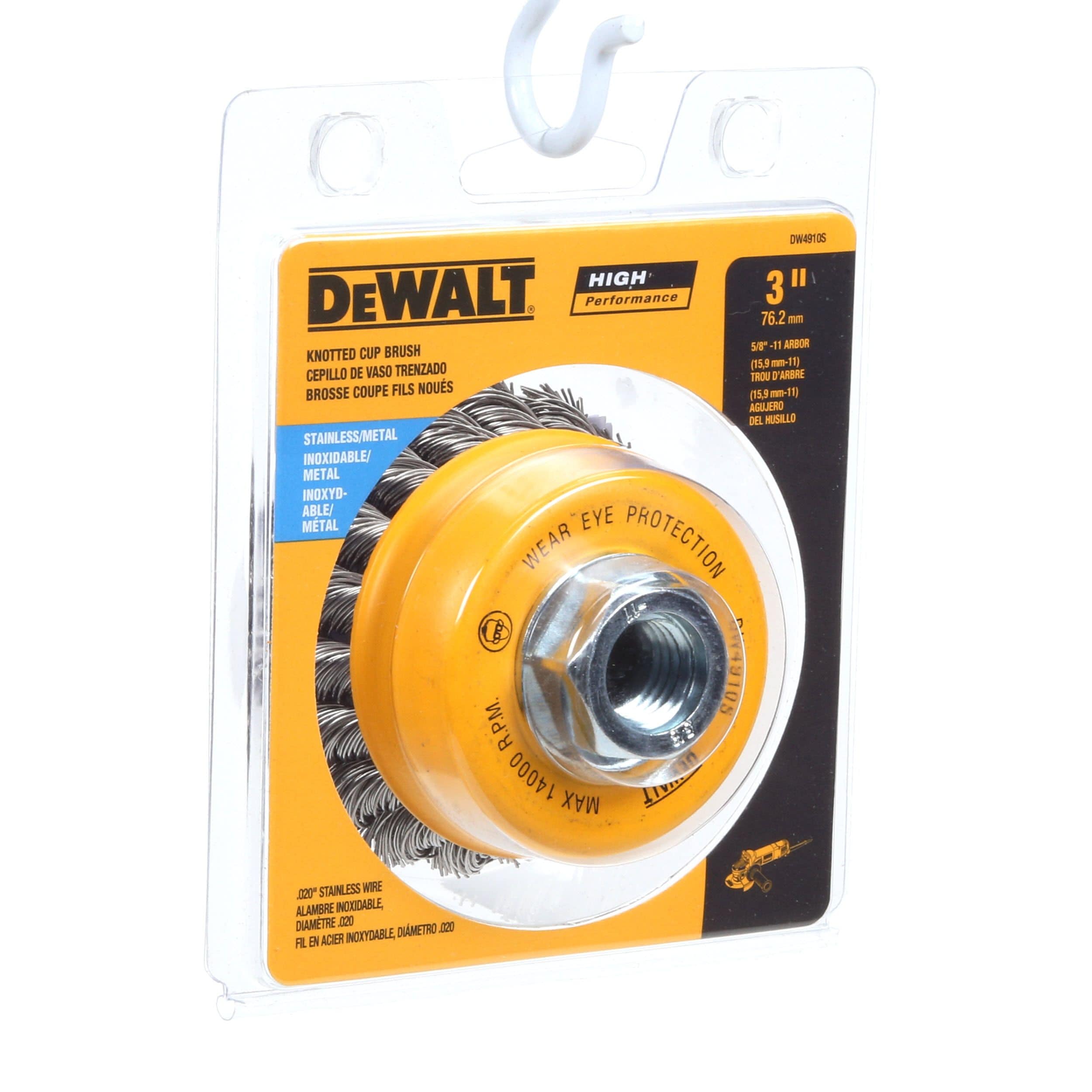 DeWalt 3-In. Knotted Wire Cup Brush DW4910S