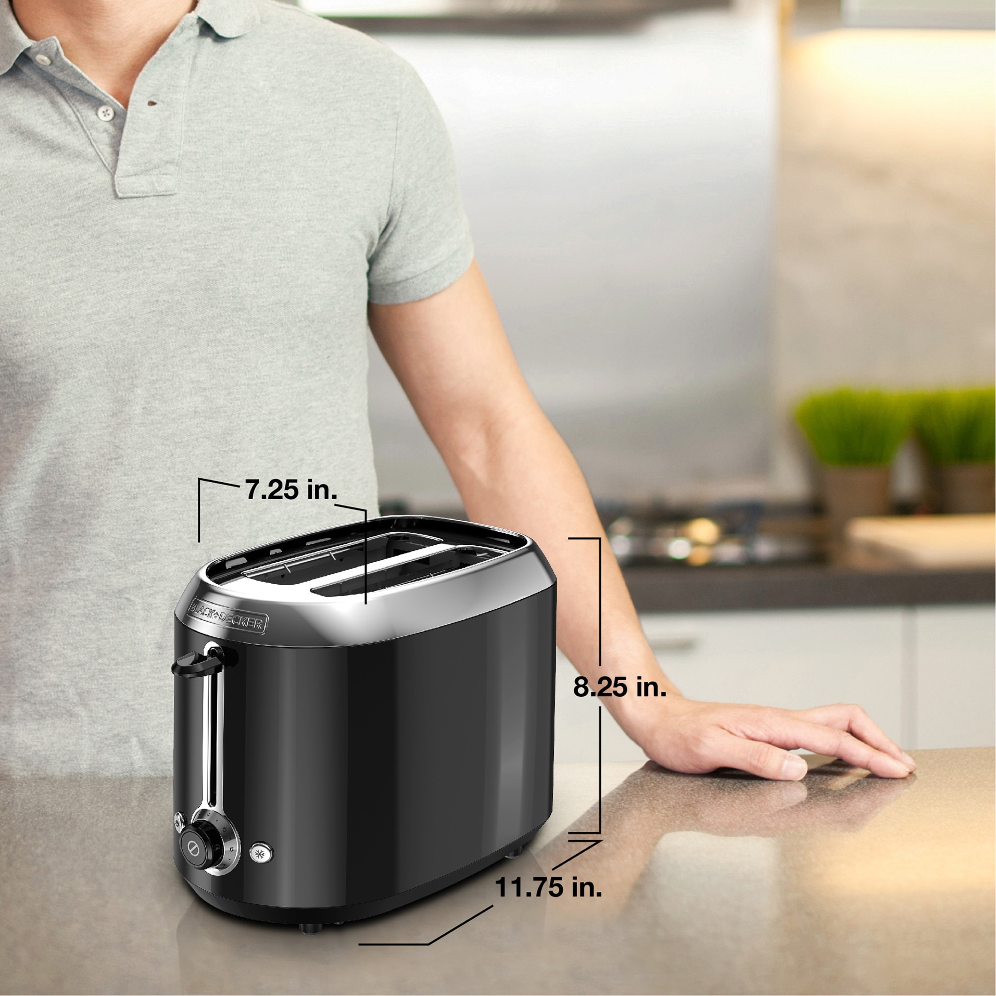  BLACK+DECKER TR1278B 2-Slice Toaster, Light Black: Home &  Kitchen