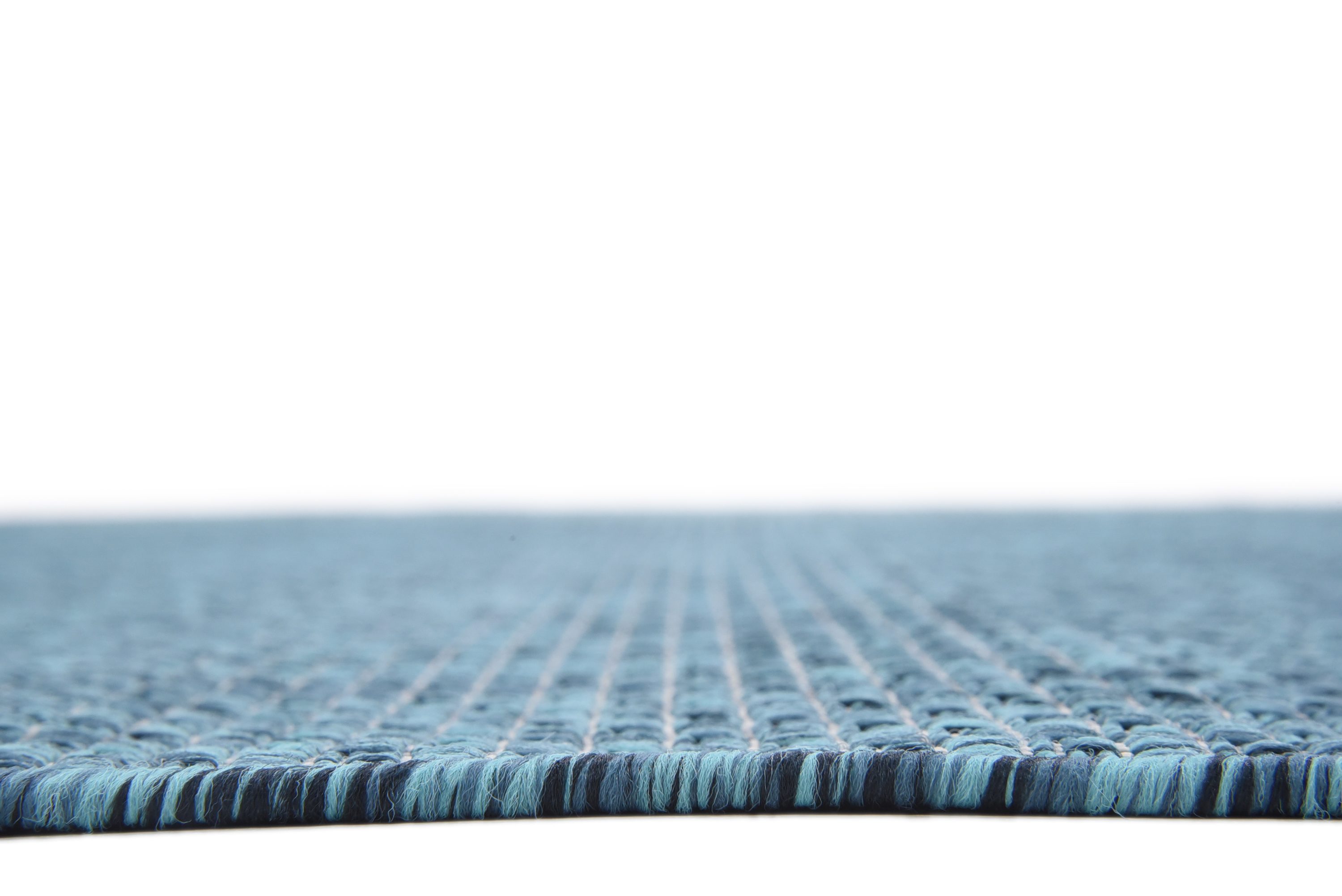 Teal and Navy Blue Outdoor Rectangular Synthetic Rug