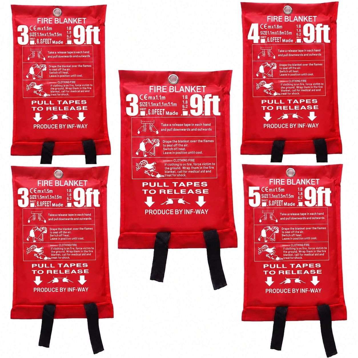 Afoxsos Emergency Fire Blanket for Home and Kitchen 3.9x3.9ft Large Size Pack of Four durable home and garden accessory designed #LAF0820F410