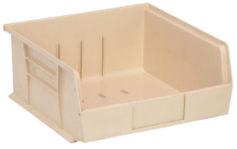 Quantum Storage Systems QUS235IV ULTRA (11-in W x 5-in H x 10.875-in D) Ivory Polypropylene Stackable Bin