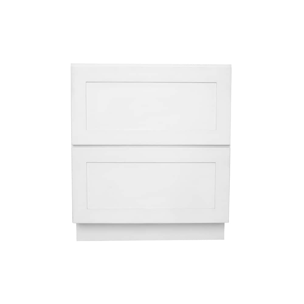 RELIABILT LS-SW-DB30-2 Fairplay 30-in W x 34.5-in H x 24-in D White 2 -Drawers Drawer Base Ready to assemble Plywood Cabinet (Recessed Panel Shaker)