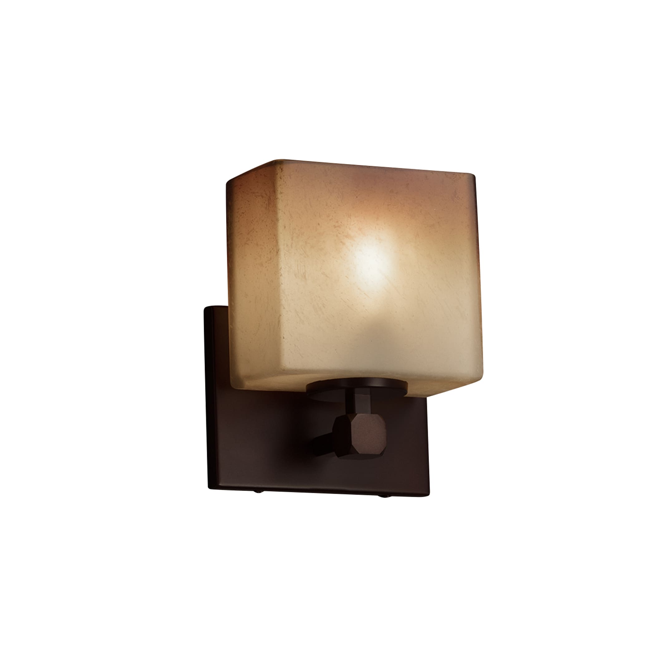 Justice Design Group FSN-8427-55-CR-DB-LD Fusion 6-in W 1-Light Dark Bronze Transitional LED Wall Sconce