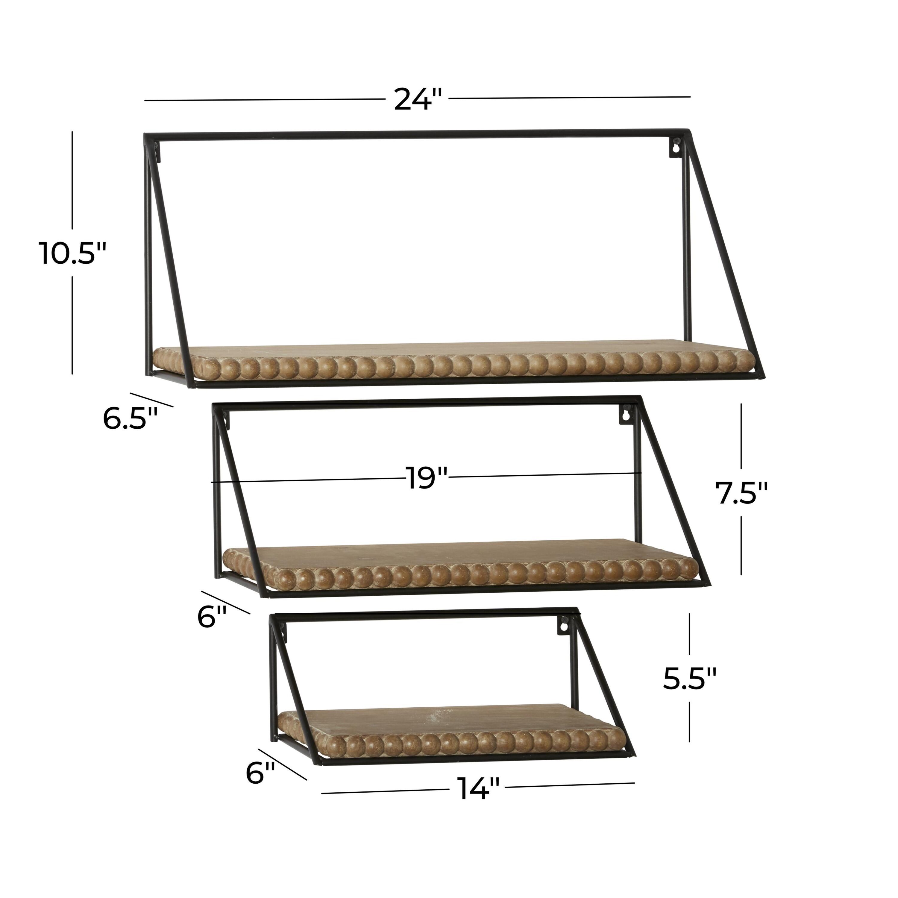 Sleek Black Floating Wall Shelf Trio for Modern Living Spaces