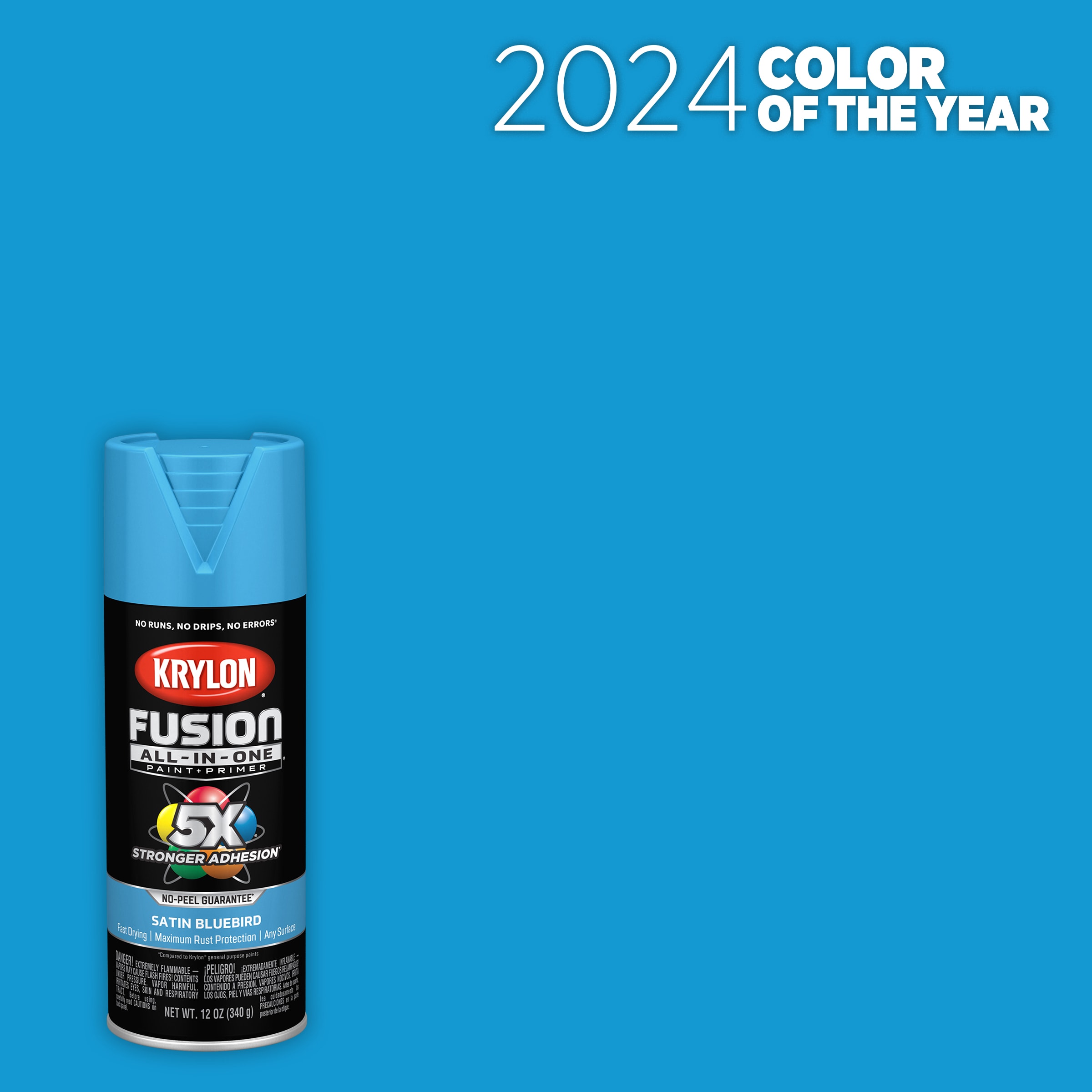 Krylon Satin Harbor Blue Spray Paint and Primer In One (NET WT. 12