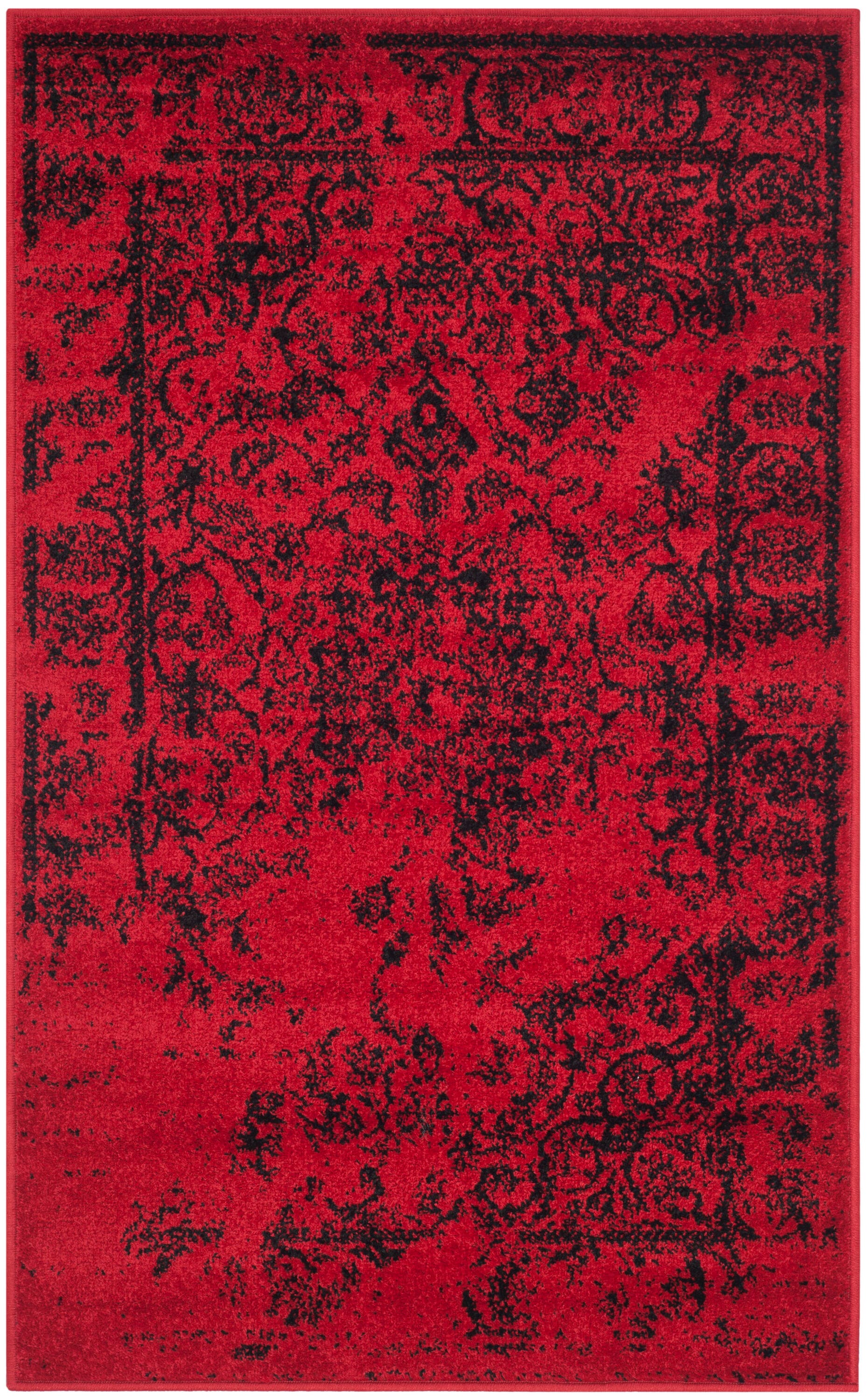 Safavieh ADR101F-26 Adirondack Plaza 3 x 6 (ft) Loomed Polypropylene Red/Black Rectangular Indoor Distressed/Overdyed Vintage Runner rug