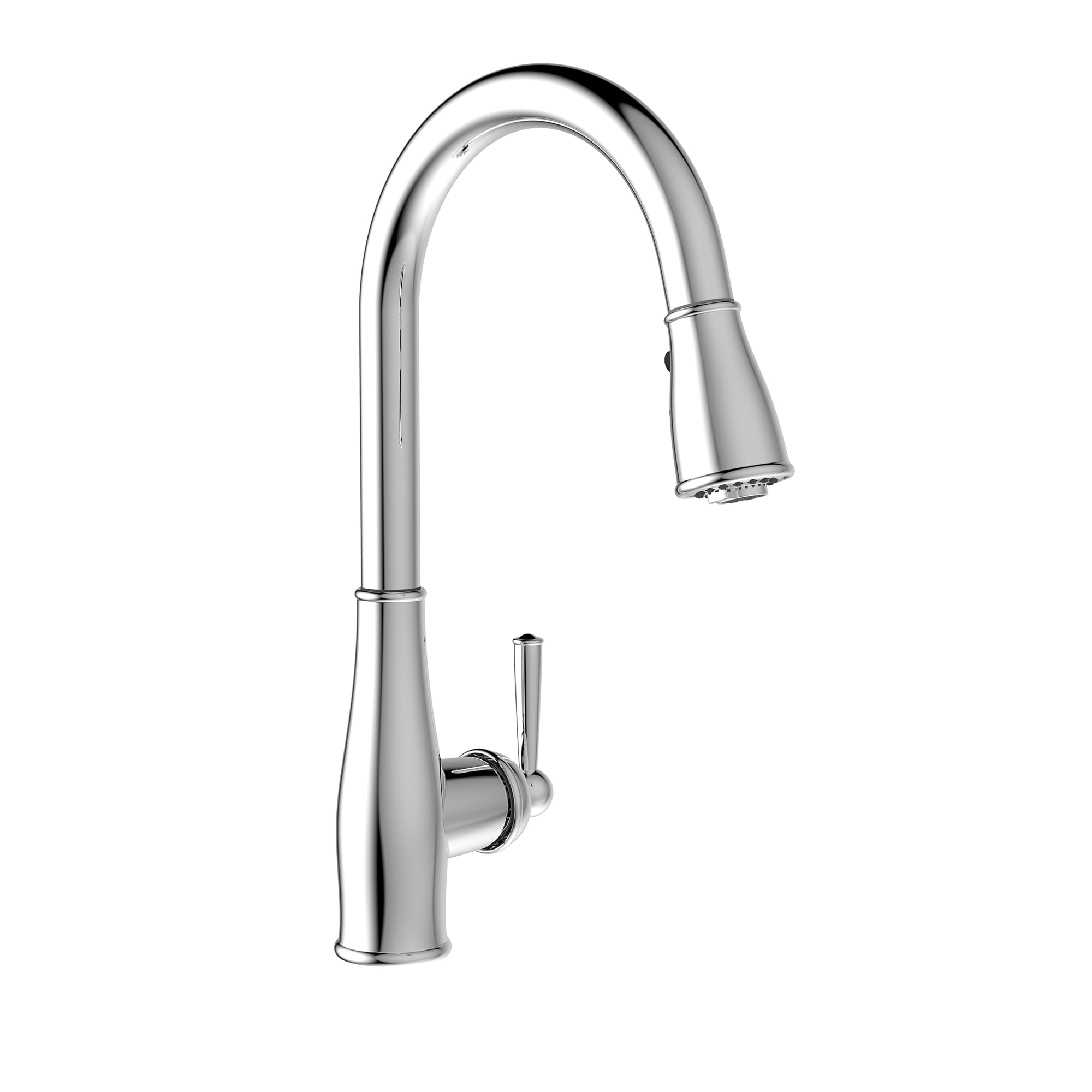 Keeney RUS78CCP Polished chrome Single Handle Deck-mount Pull-down Kitchen Faucet with Sprayer ( Deck Plate Included )