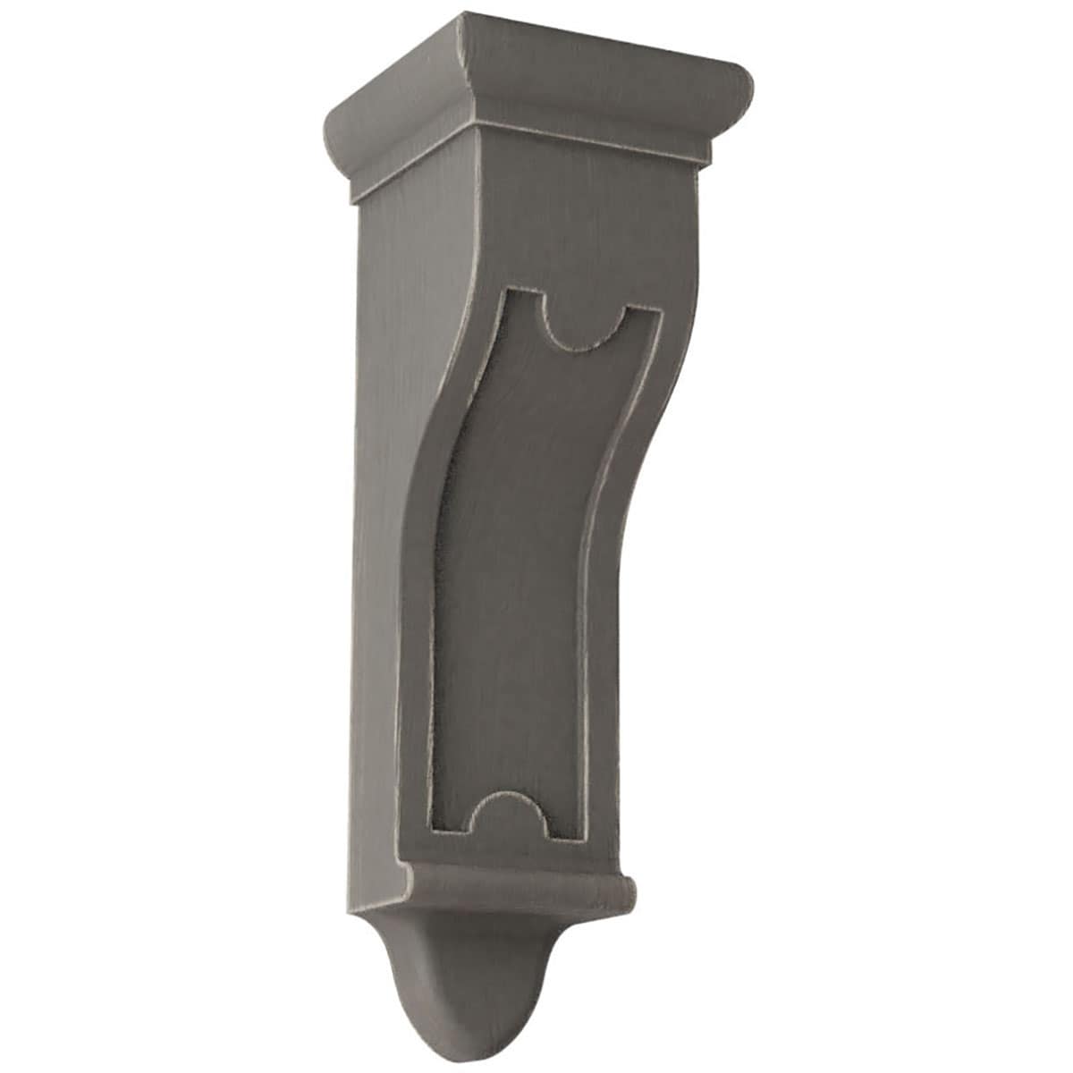 Ekena Millwork CORWD04X04X12ARGY 4-in x 4-in x 12-in Vintage decor Finished Rubberwood Gray Wood Paintable/Stainable Corbel