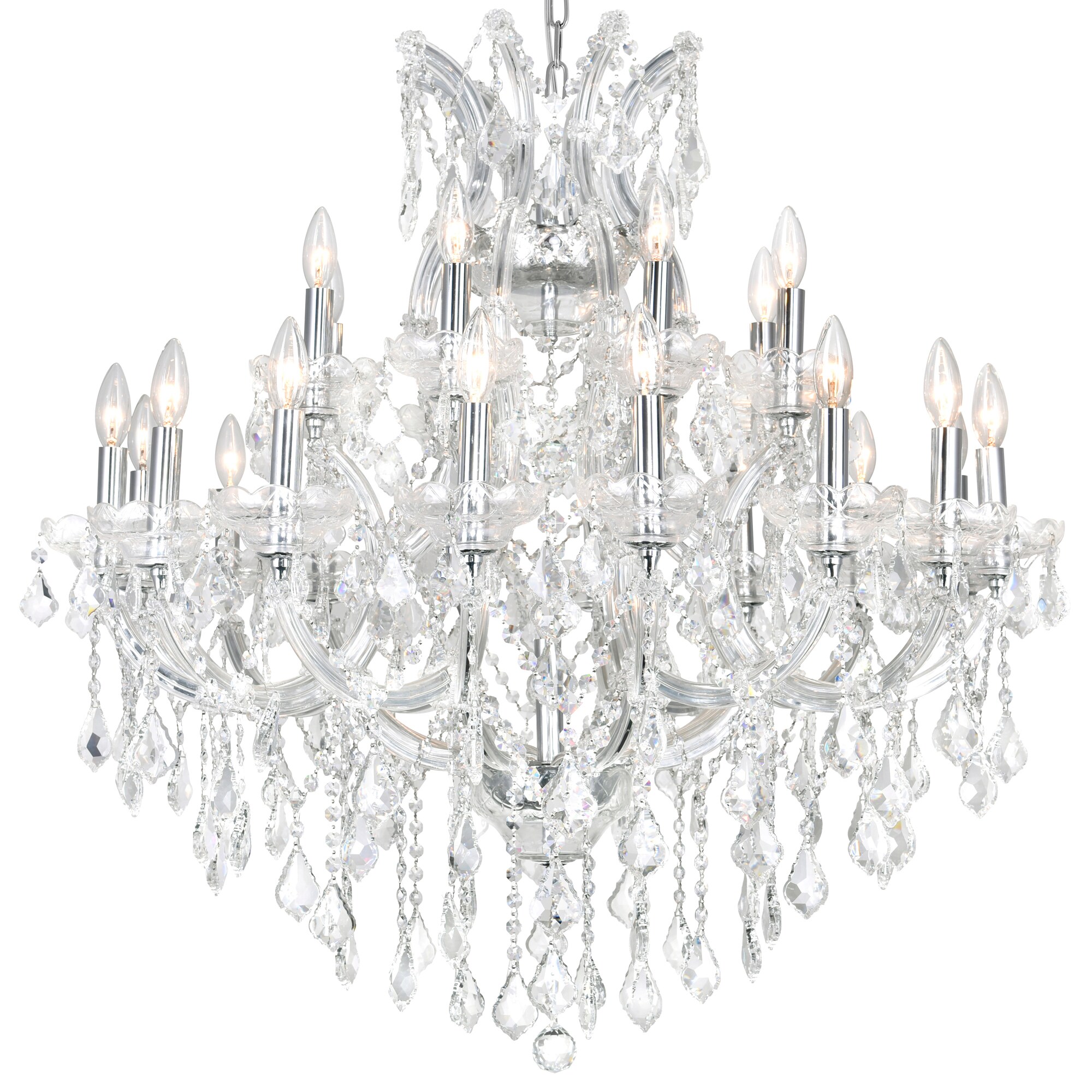 CWI Lighting Maria Theresa 25-Light Black Glam LED Dry rated Chandelier ...
