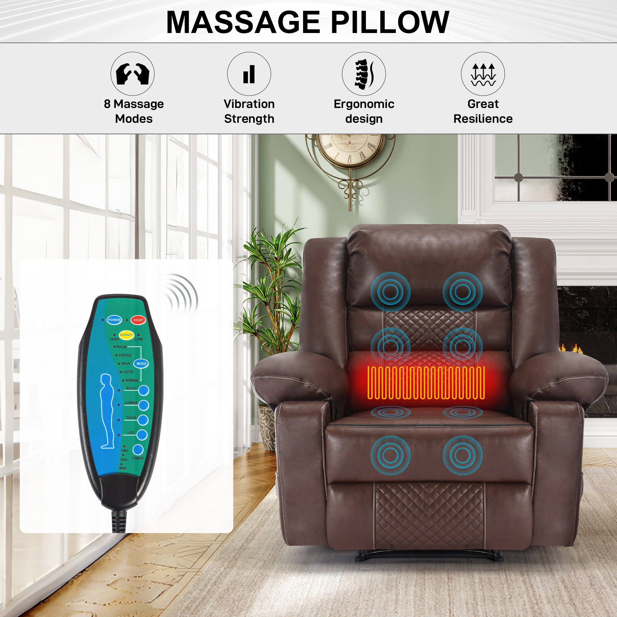 Clihome CL029-BR Massage-Chairs - View #8