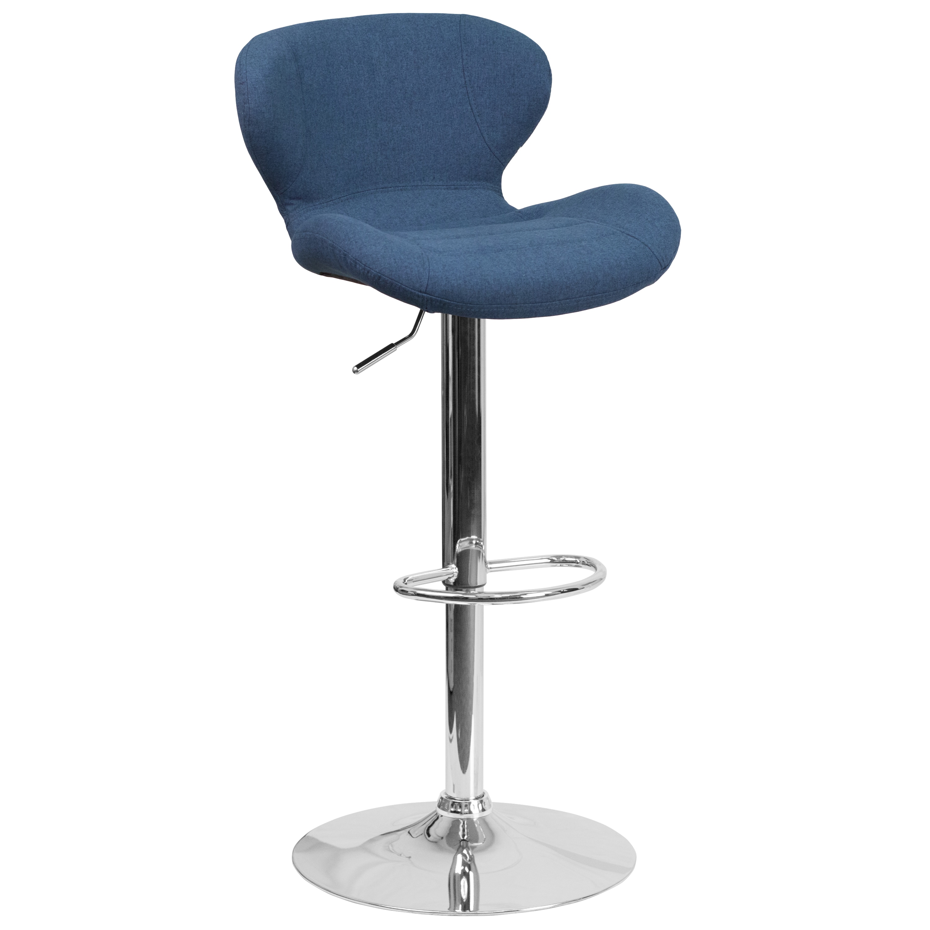 Flash Furniture Blue Fabric 33 in H Adjustable height Saddle Seat