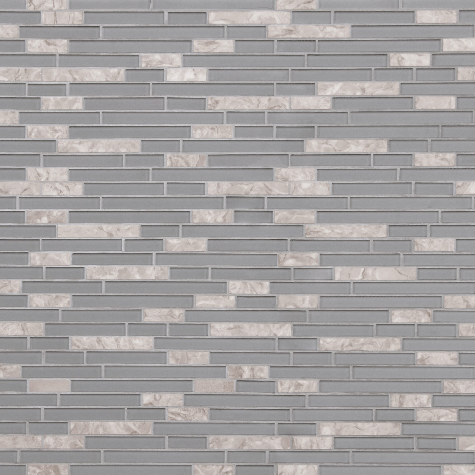 Gray and Black Glass Stone Mosaic Tile 12" x 12"