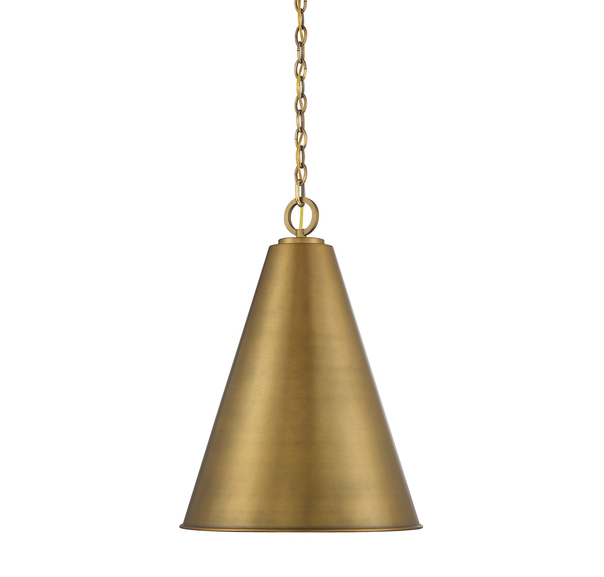 Contemporary Matte Black and Brass 1-Light Pendant