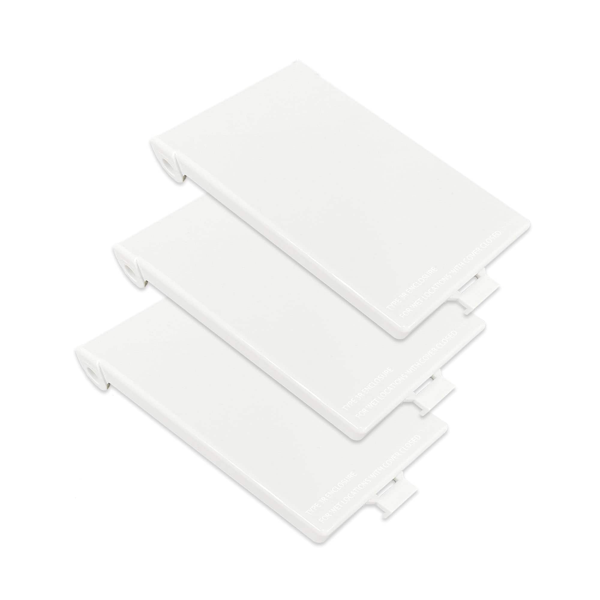 Etokfoks Vertical 1 Gang Recessed Electrical Box Cover Cream UV Resistant Insulation Outdoor Extra Duty Type 3R Enclosure 3 Pack #LETG1RJHL