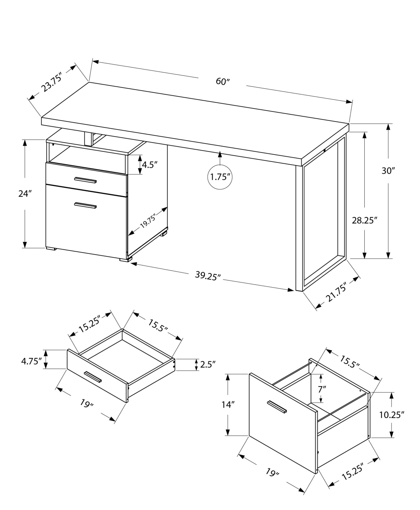 Monarch Specialties I 7146 desks - View #5