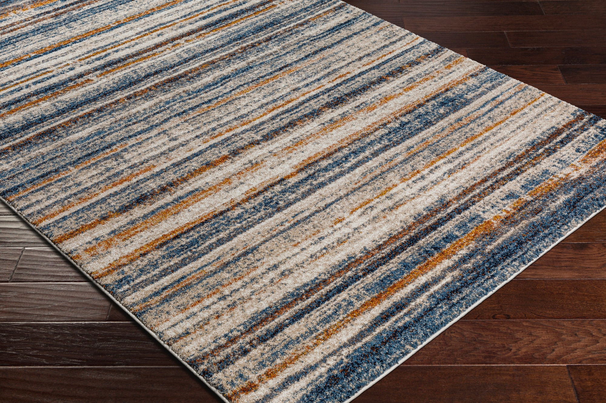 Modern Tuscany Blue High Pile 8' x 10' Synthetic Area Rug