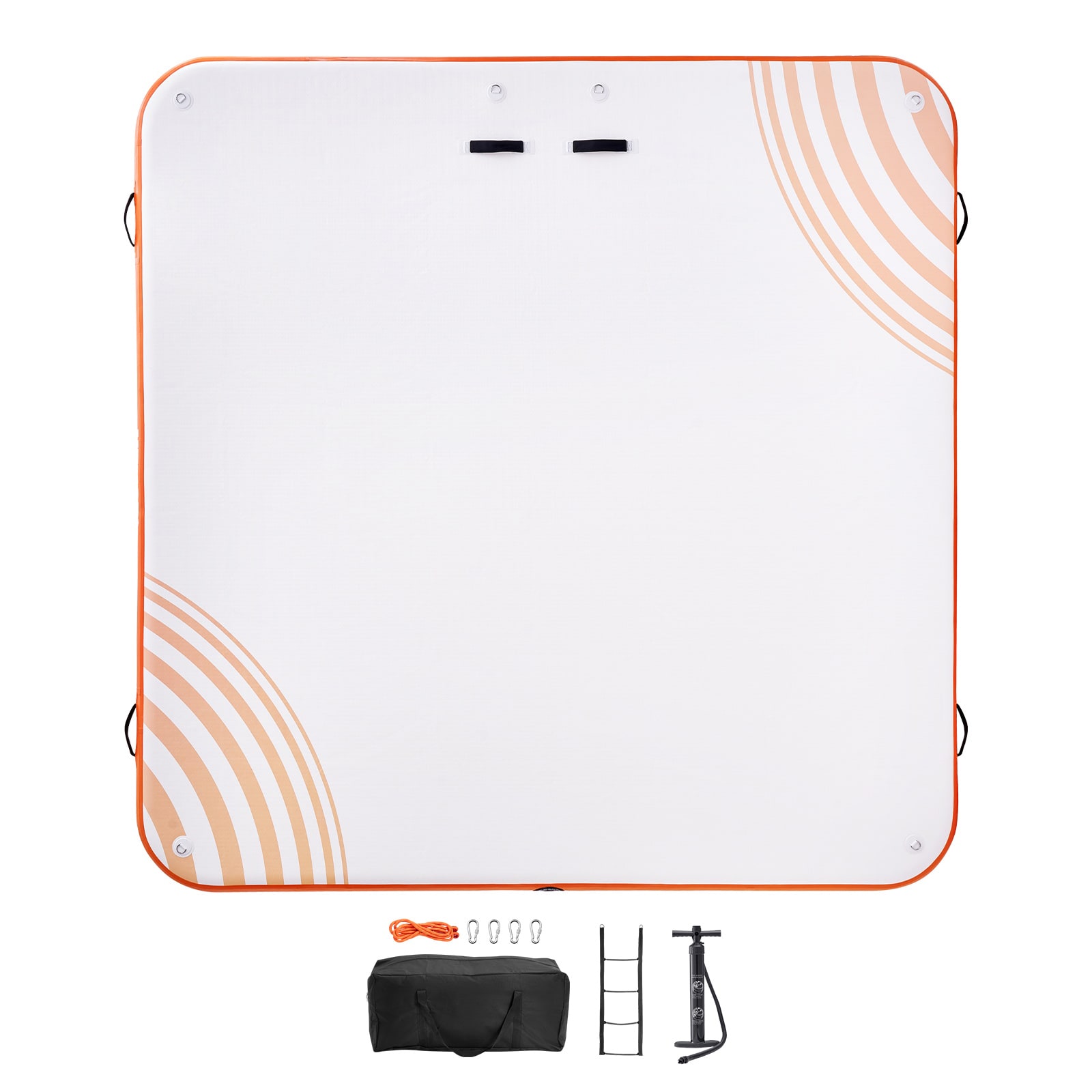 VEVOR CQFT7X7FTBJHTBHI7V0 Inflatable Floating Dock Orange Kickboard