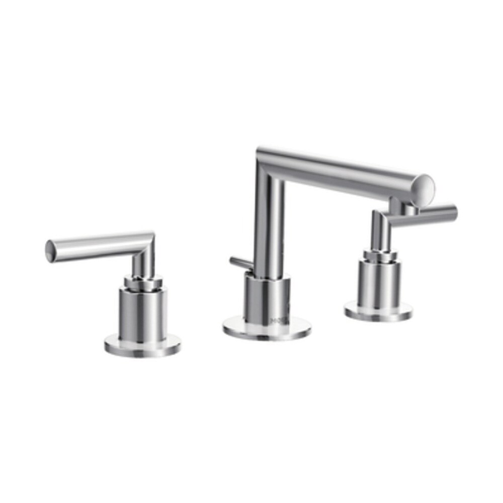 Sleek Modern 8" Widespread Black Chrome Bathroom Faucet with Drain