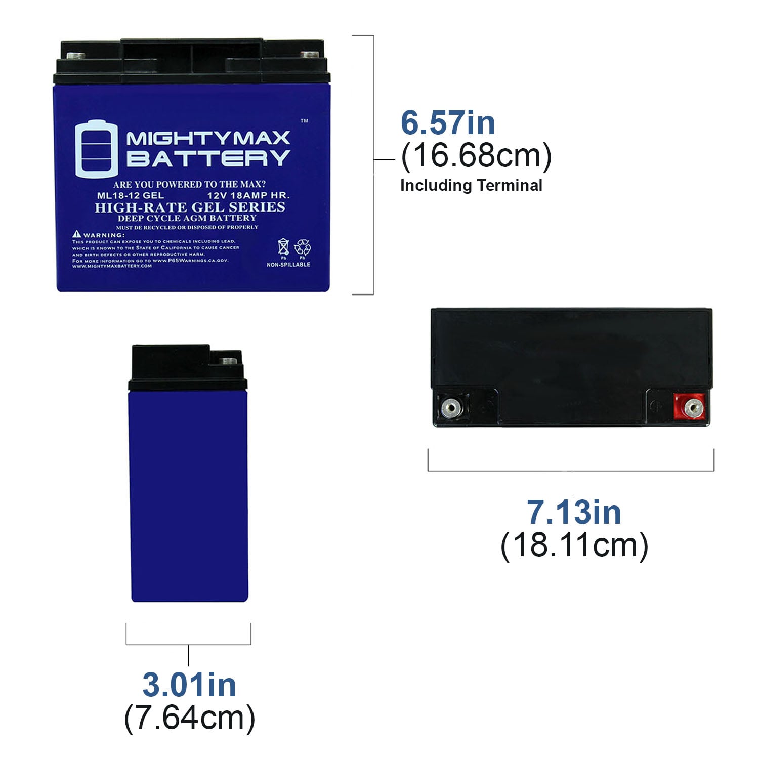 Mighty Max Battery ML18-12GEL40 Device-Replacement-Batteries - View #3