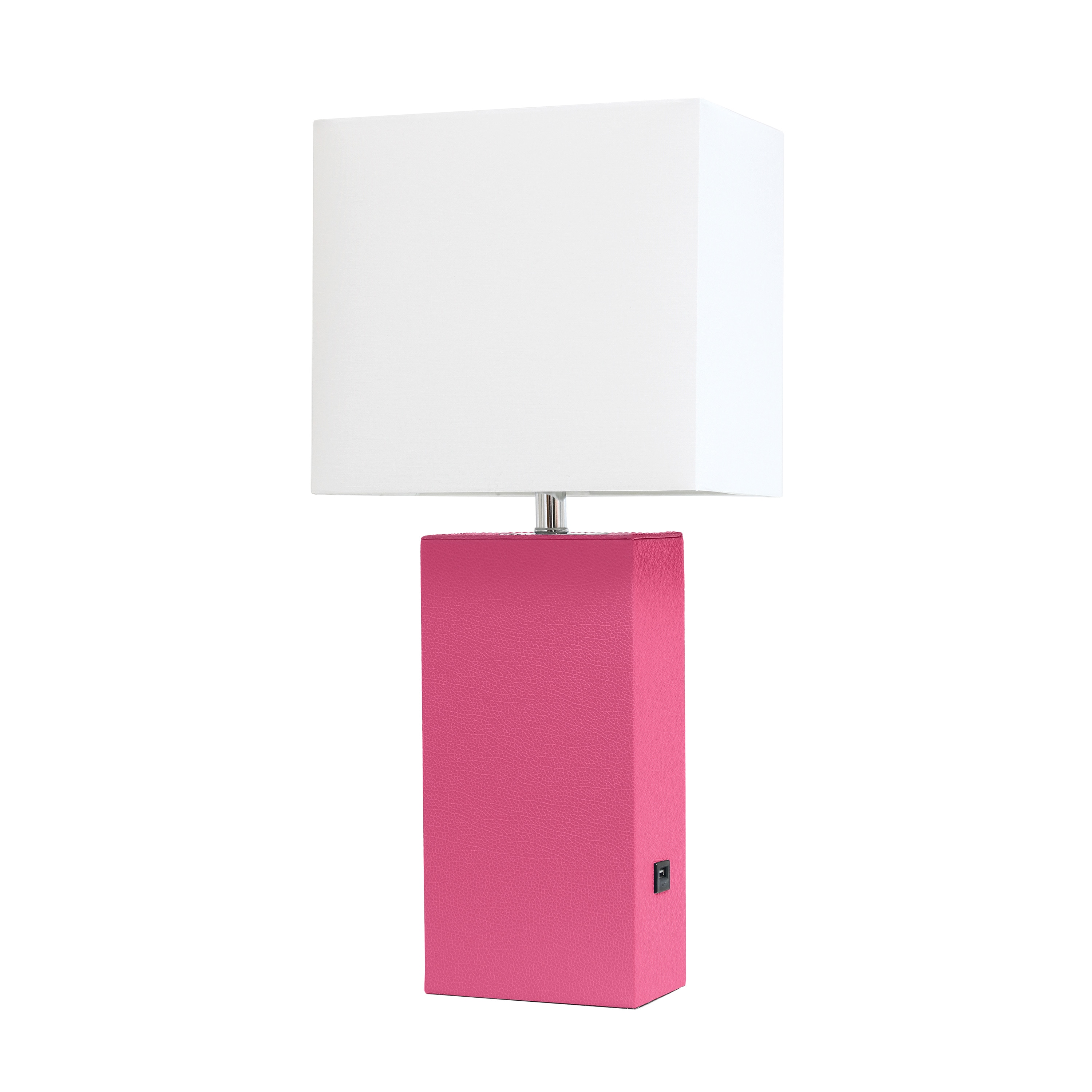 Elegant Designs LT1053-HPK 21-in Hot Pink On/Off switch Table Lamp with Fabric Shade
