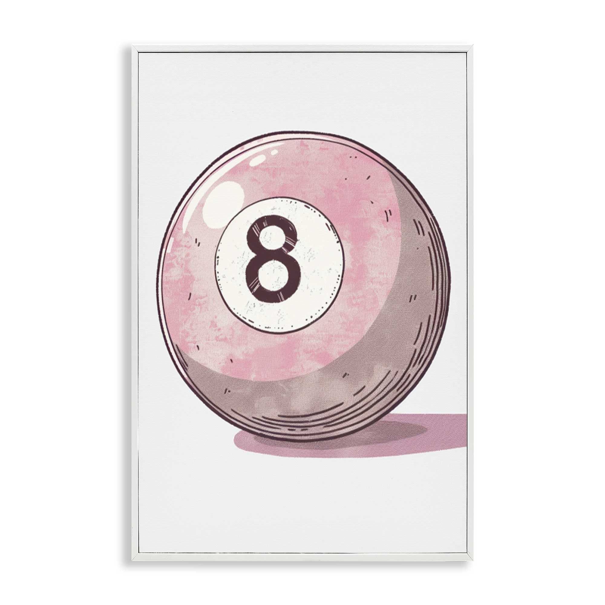 Stupell Industries BT-664-WFR-12X18 Pastel Eight Ball Framed Giclee design by LSR Design Studio