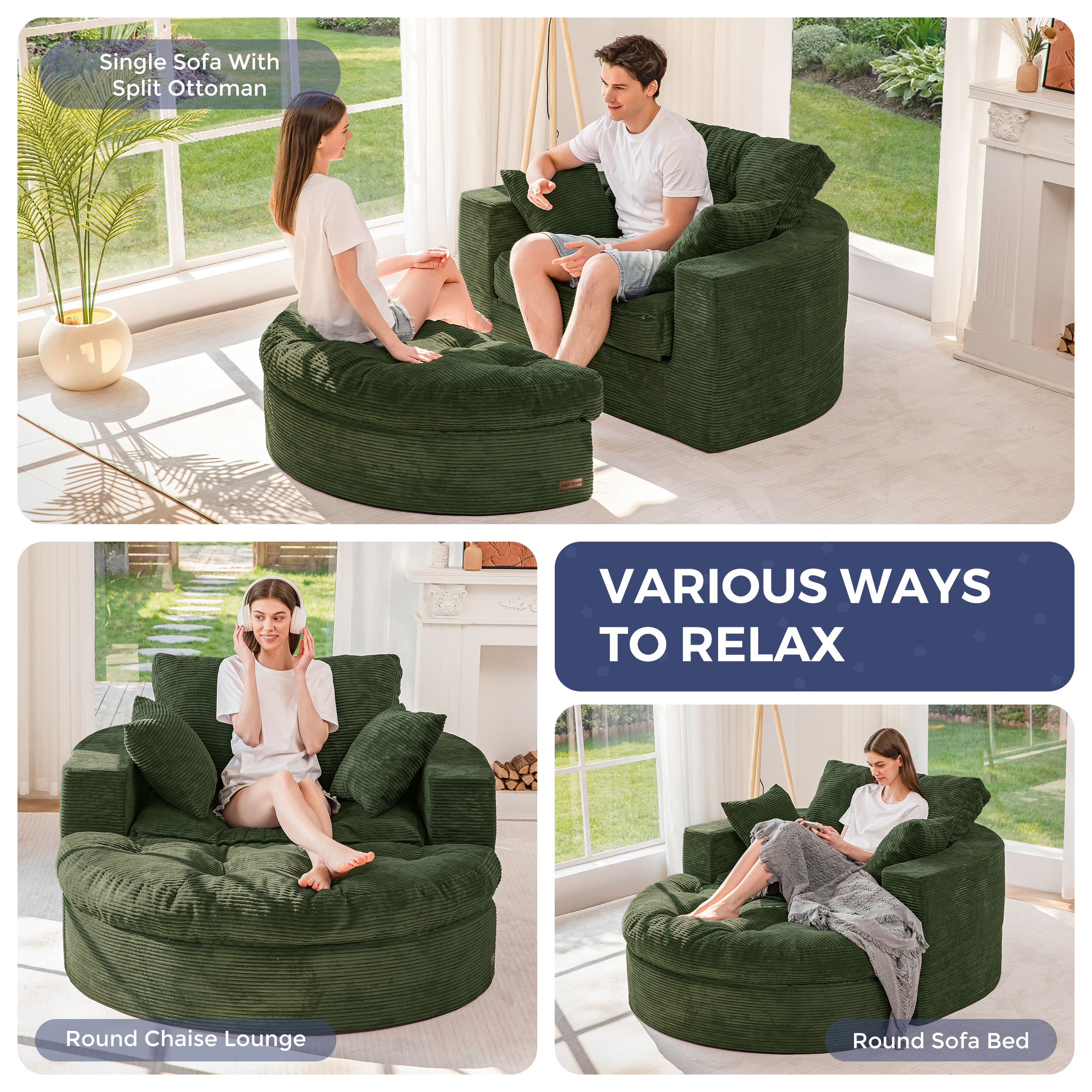 MAXYOYO M1-A121-GREEN+104 Sofas-Loveseats - View #3