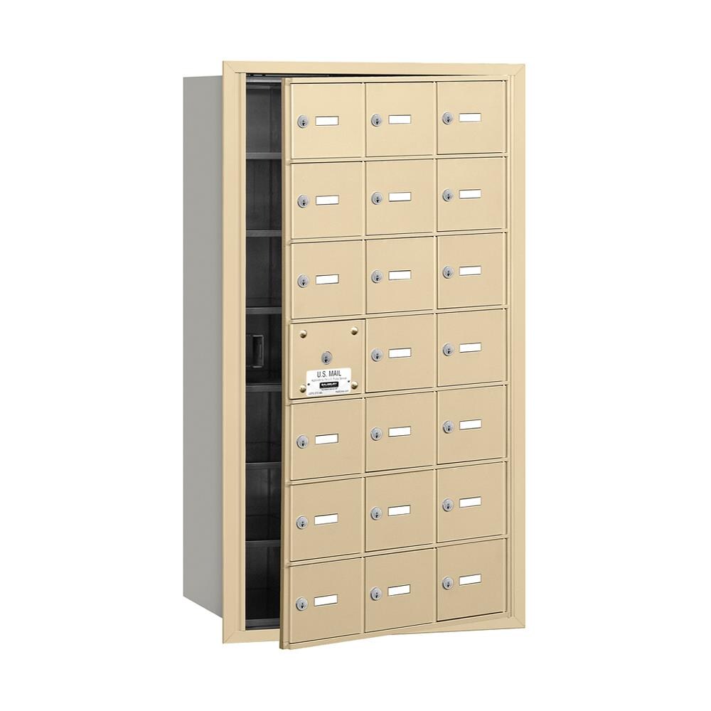 SALSBURY INDUSTRIES 3621SFU Recessed Mount Brown Metal Extra Large Lockable Cluster Mailbox