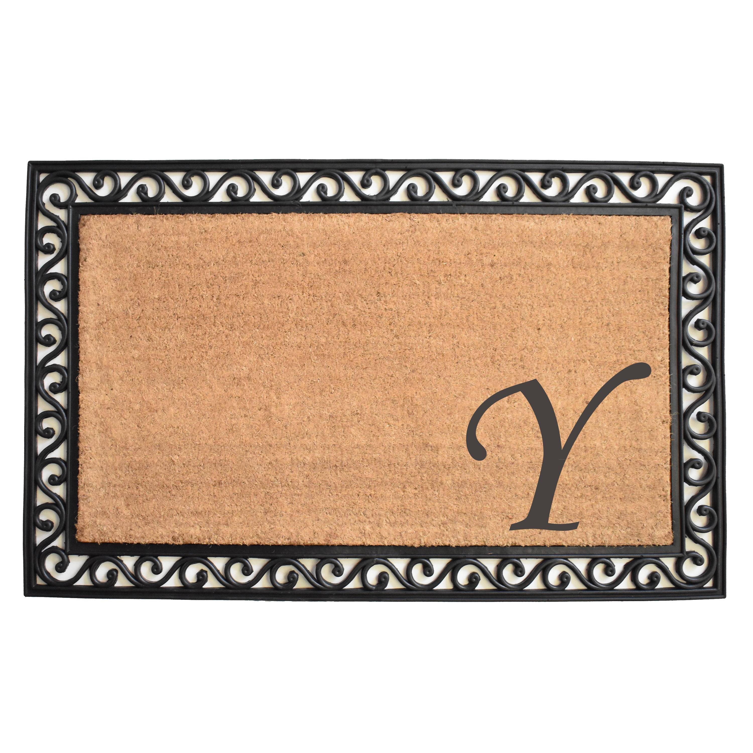 Callowaymills 104023048Y 3-ft x 4-ft Natural/Black Coir/Rubber Rectangular Indoor or outdoor Door mat