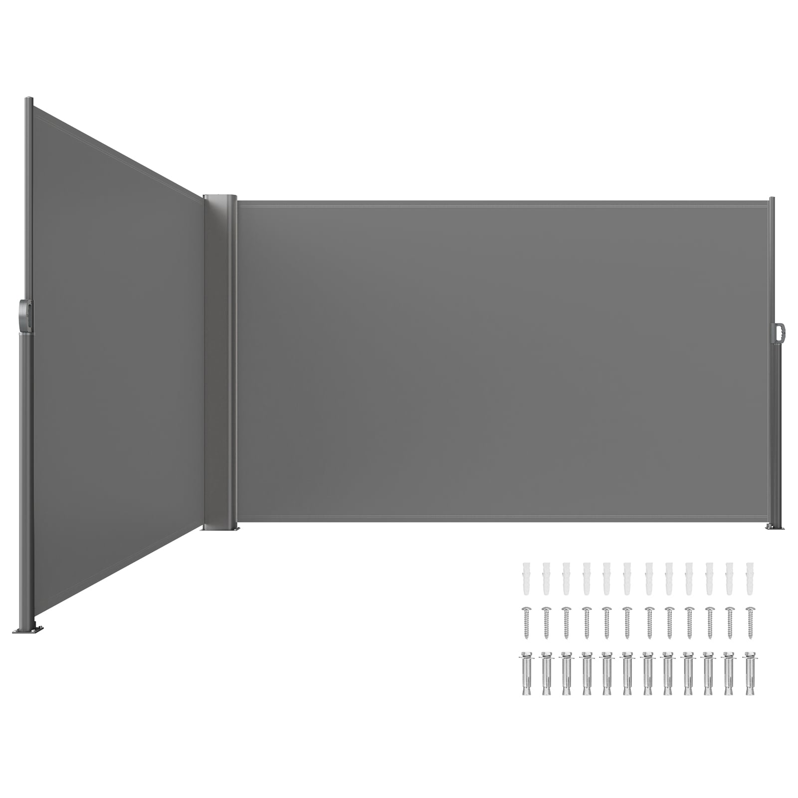 GIVIMO - 63-in x 236-in Retractable Side Awning Aluminum Frame 280-g Polyester UV30 Plus Waterpro...