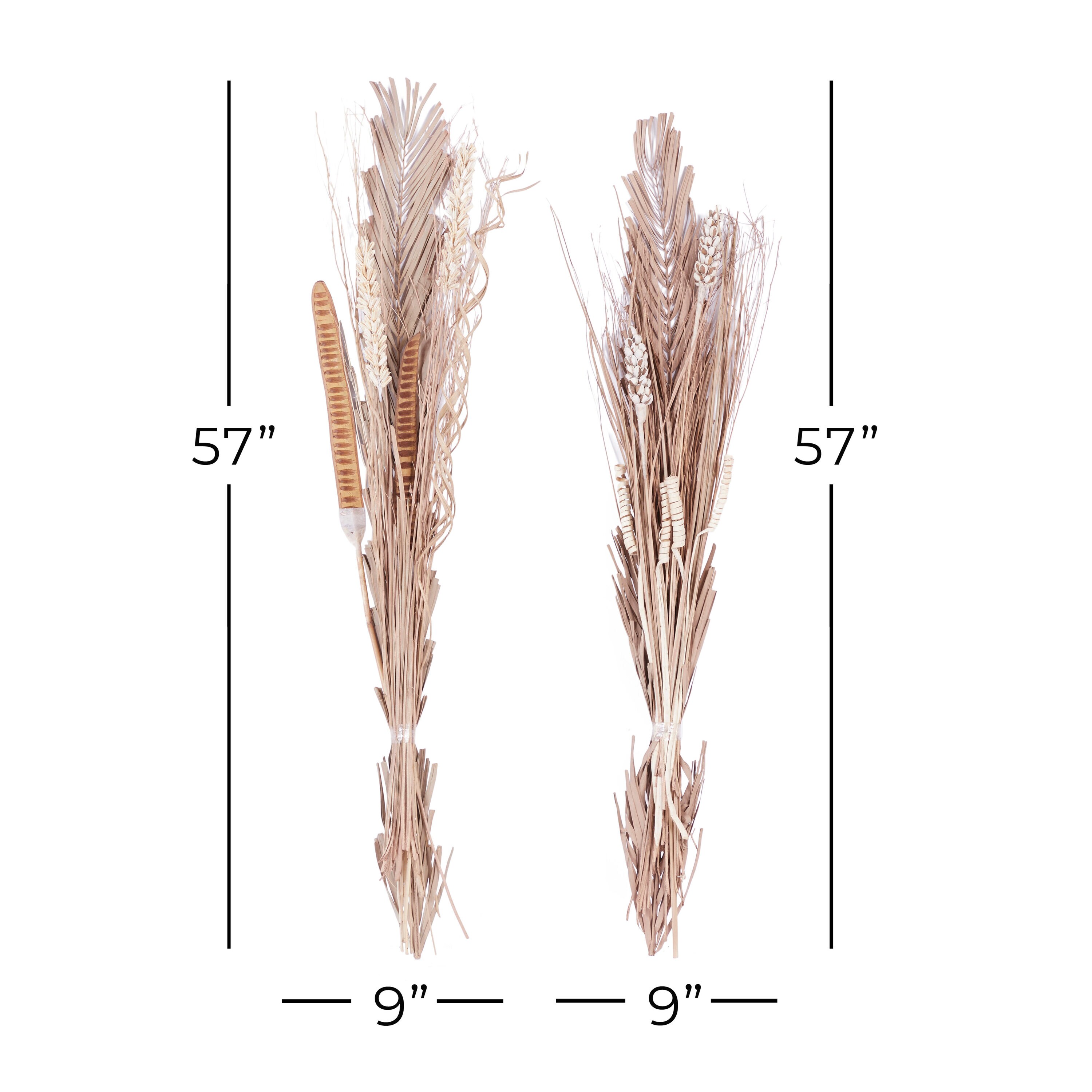 57" Tall Brown Dried Pampas Grass Floral Arrangement with Lights
