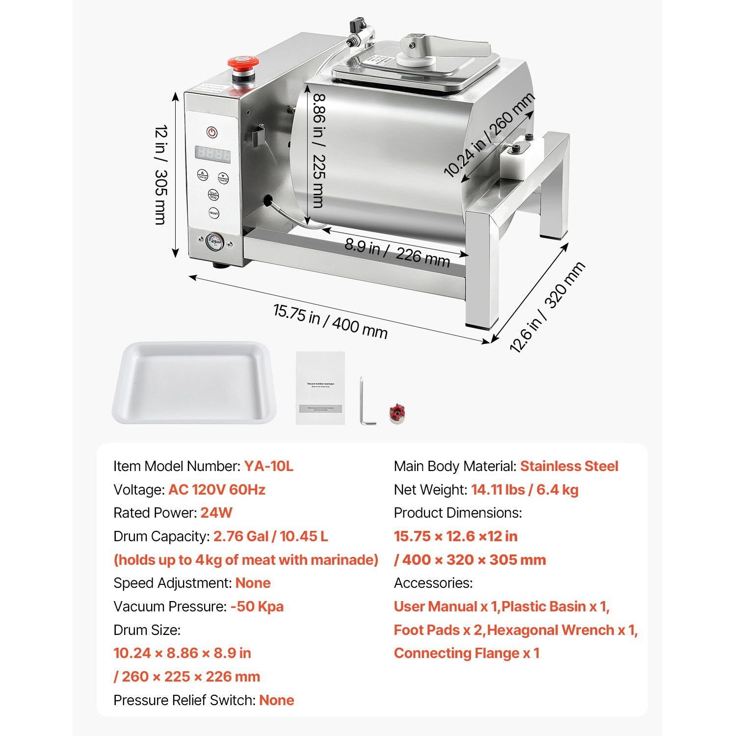 VEVOR ARJ10LTM0000Y1AIKV1 Meat-Grinders - View #8