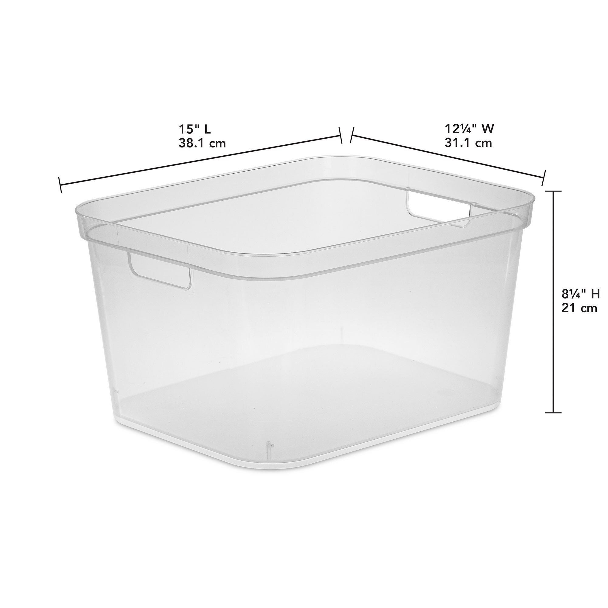Sterilite 9.5 x 6.5 x 4 inch Clear Open Storage Bin with Carry Handles (48 Pack)