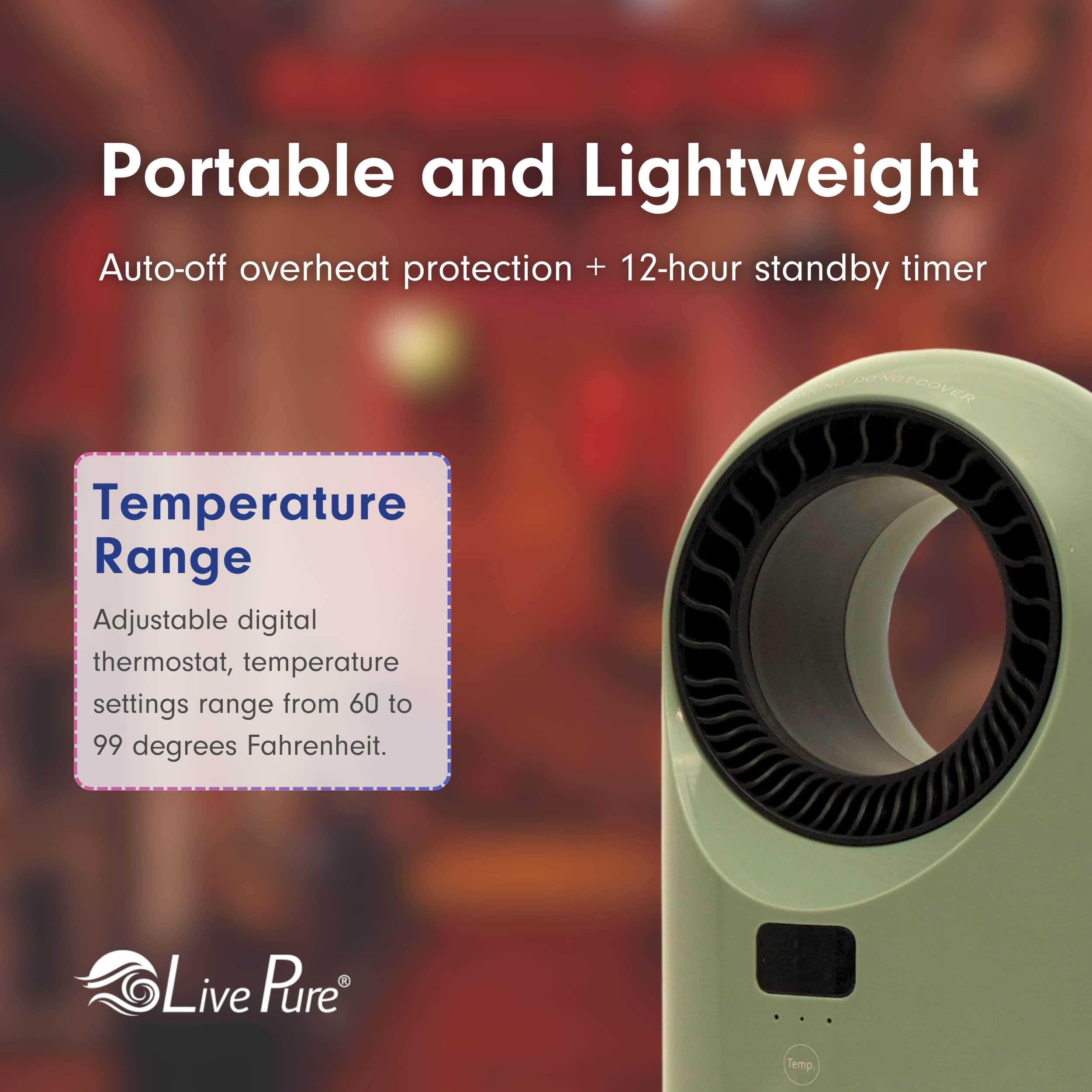 LivePure LP2200HTR-SGE Portable-Electric-Heat - View #5