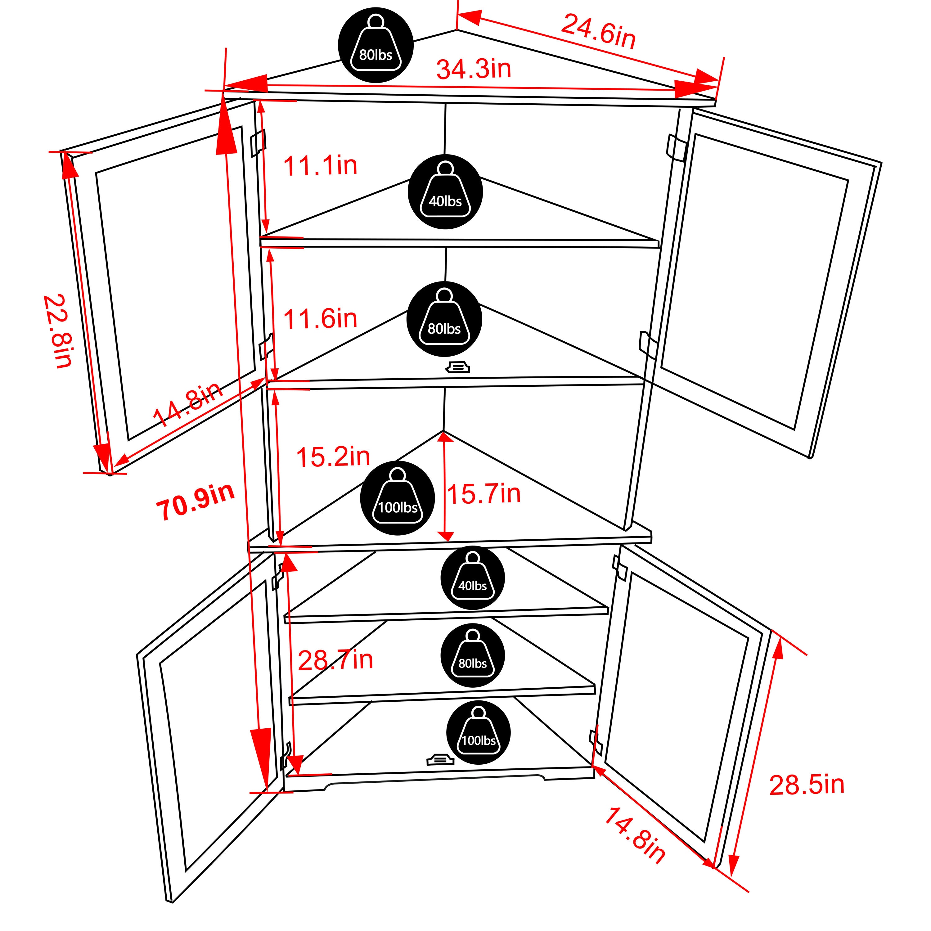 VEIKOUS HP0109-01BU Dining-Kitchen-Storarge - View #2