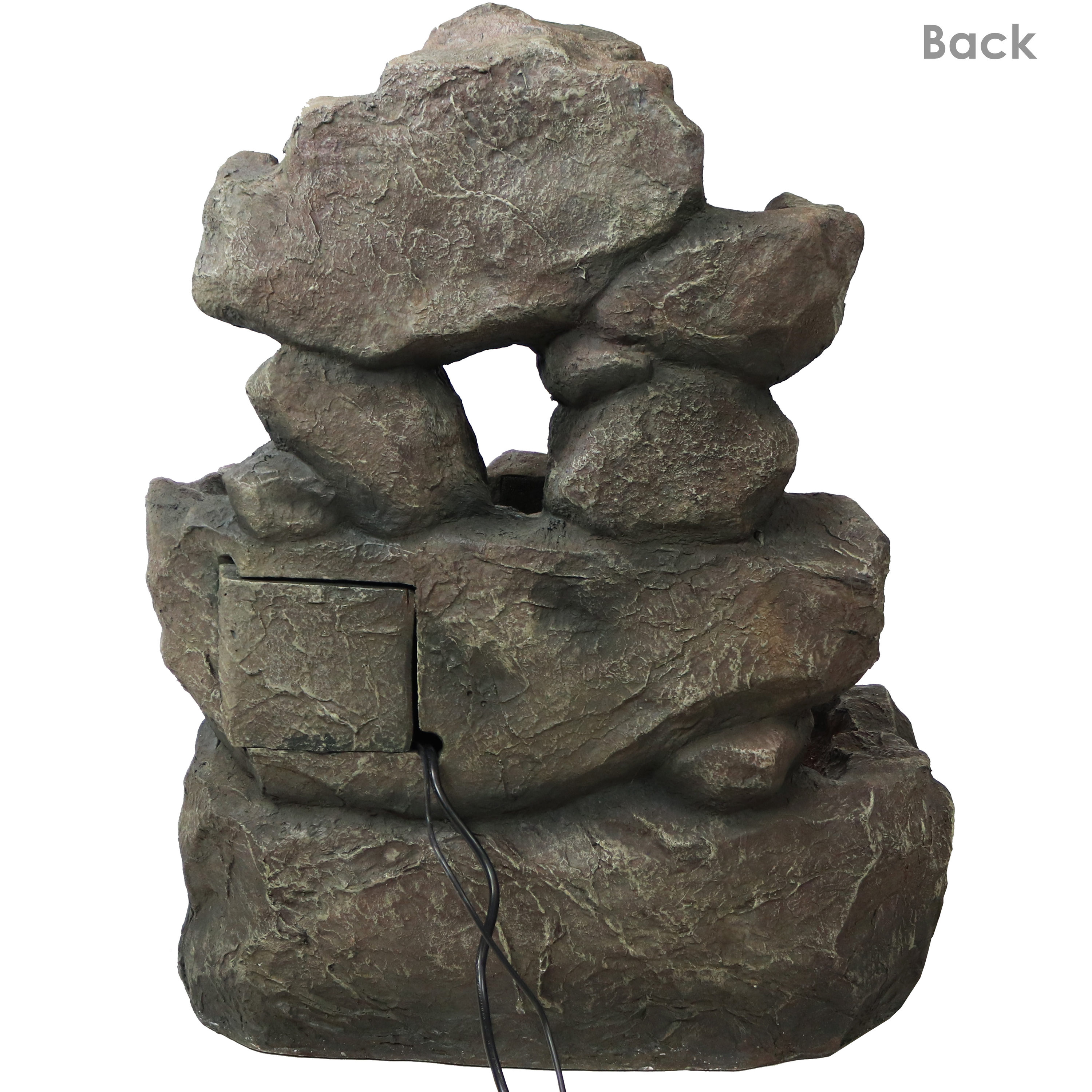 Sunnydaze Decor 32-in H Resin Water Rock Waterfall Outdoor Fountain ...