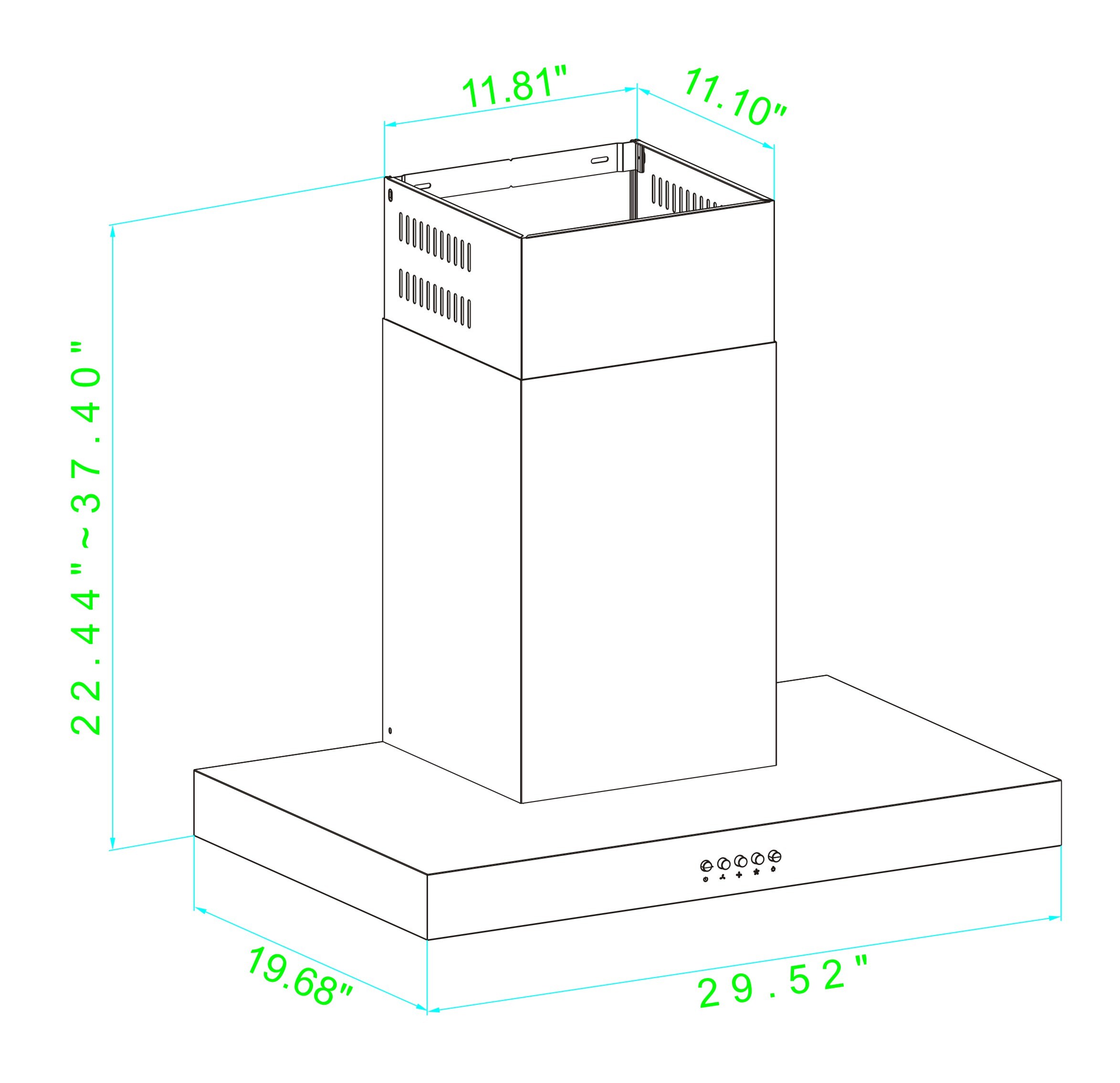 Winflo LRW04C30C Wall-Mounted-Range-Hoods - View #7