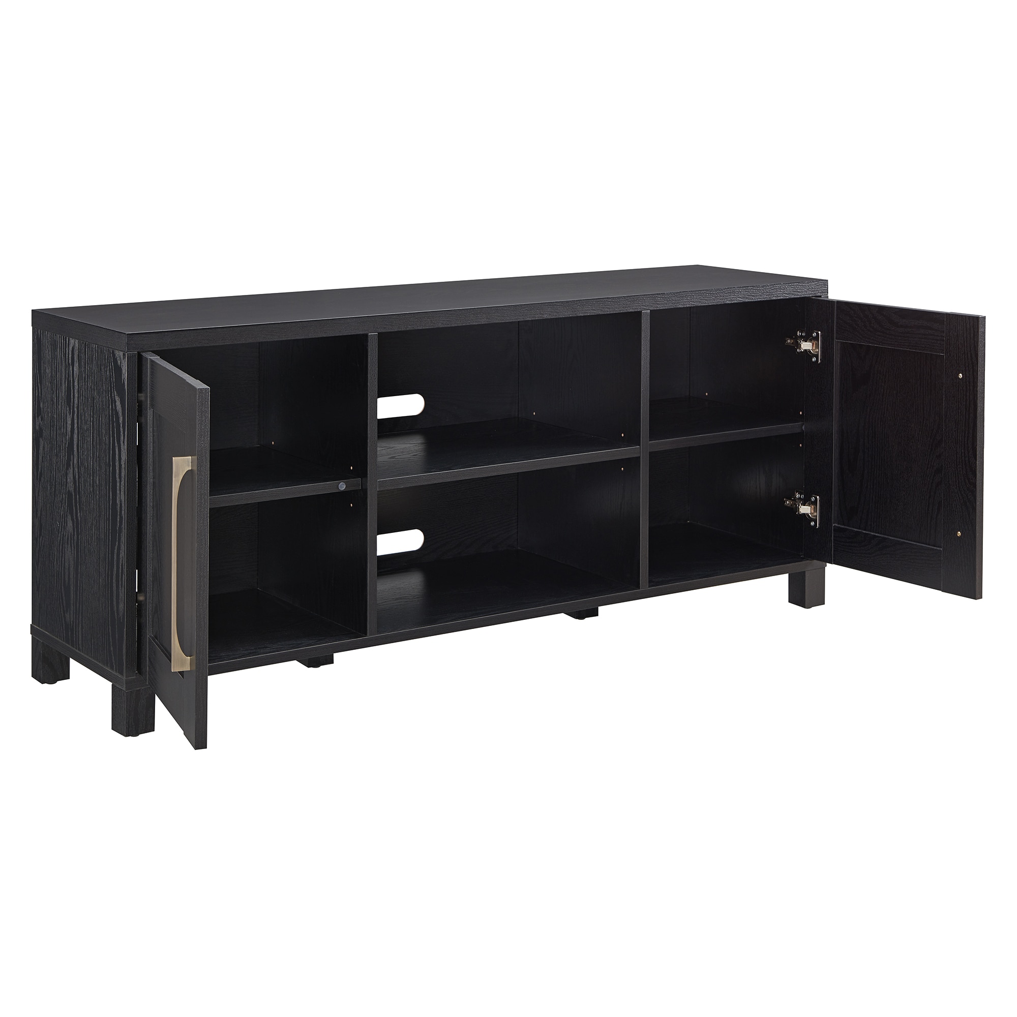 Hailey Home Chabot Transitional Black Grain Tv Stand (Accommodates TVs ...