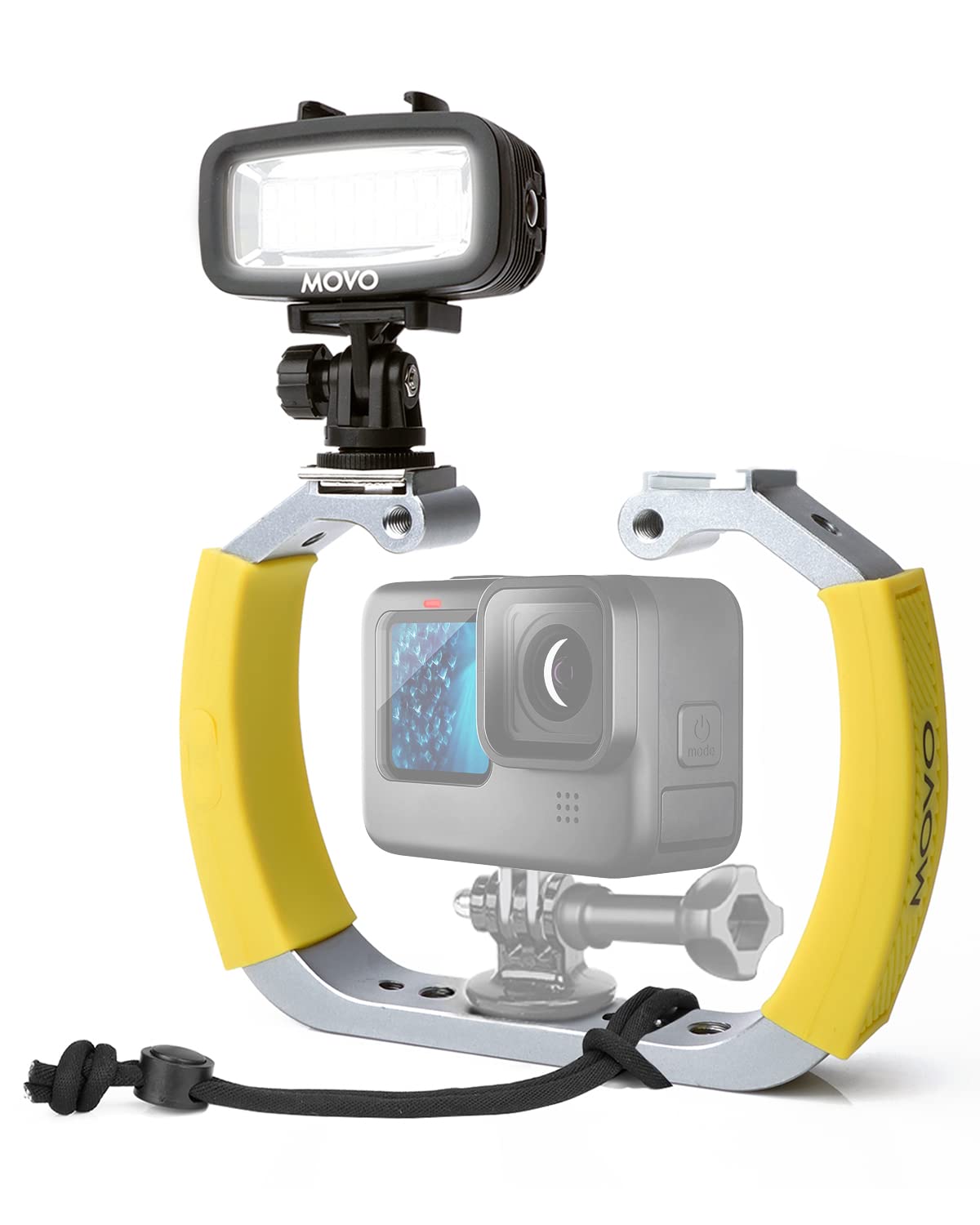 Movo  DiveRig4 Diving Rig Bundle with Waterproof LED Light - Compatible with GoPro HERO Series and DJI Osmo Action Cam