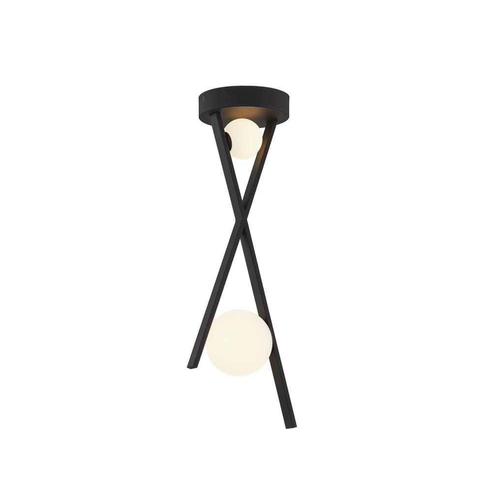 Mini Opal Artisan Glass Pendant in Matte Black with LED Lighting