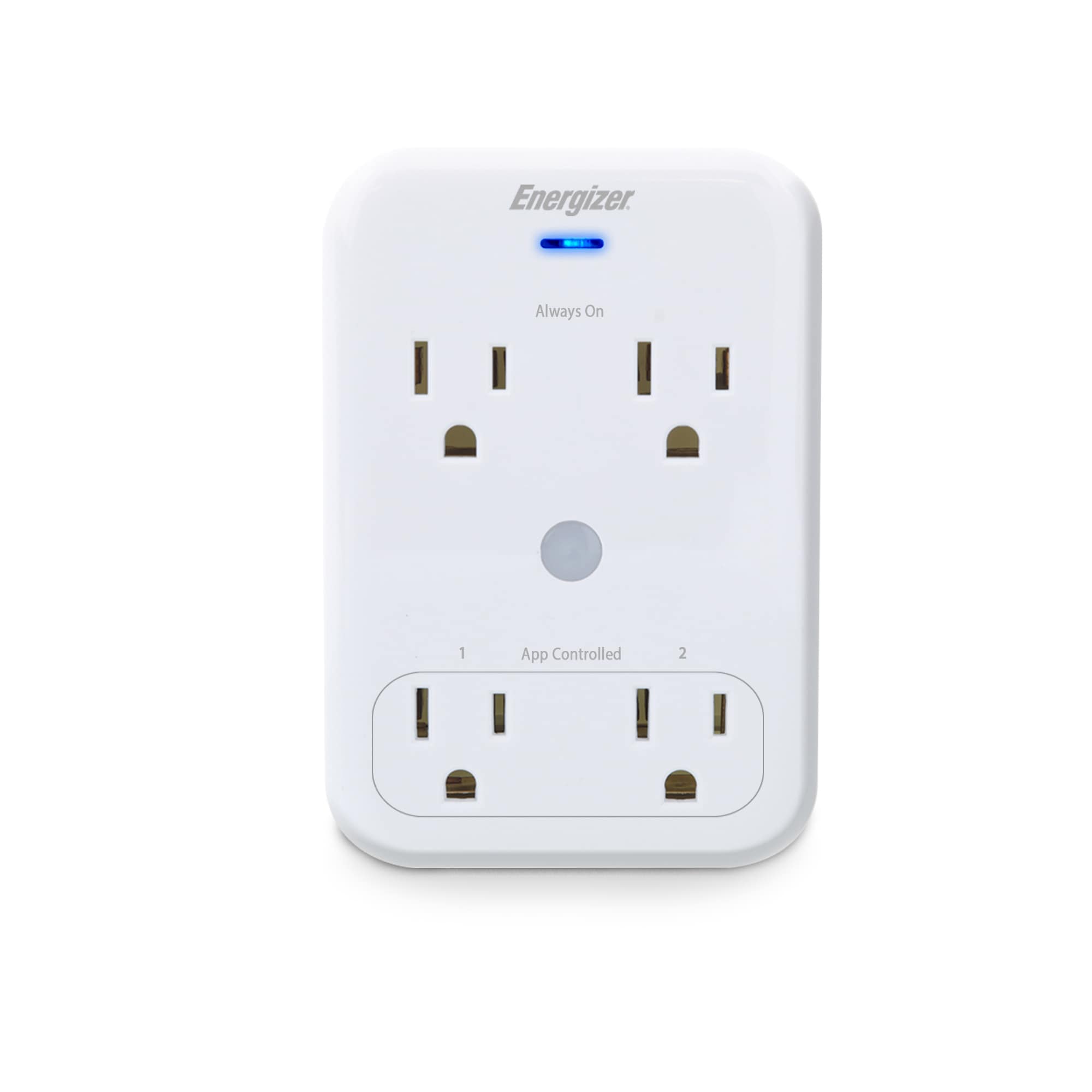 Energizer Smart Wi-Fi 3-Outlet Power Strip Surge Protector, 600 Joules, Works with Alexa/Siri/Google, White